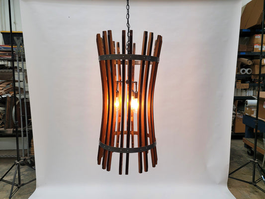 SALE Wine Barrel Pendant Light "Pasadena II" Made from retired California wine barrels 100% Recycled + Ready to Ship!!