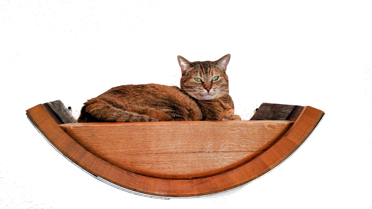 Wine Barrel Hanging Cat Bed - Birala - Made from retired California wine barrels. 100% Recycled!