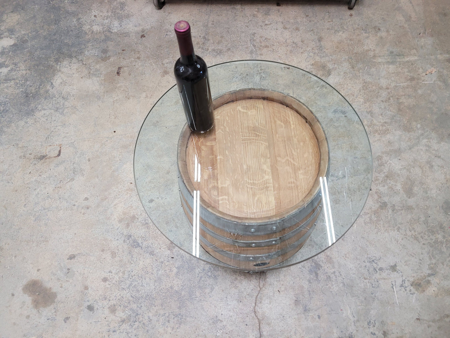 Mini Wine Barrel Side Table made from retired Napa wine barrels 100121-56. 100% Recycled!