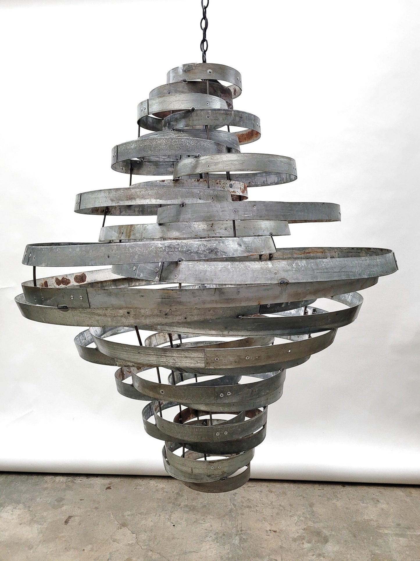 Wine Barrel Ring Large Space Chandelier - Tazza - Made from Retired California wine barrel rings. 100% Recycled!