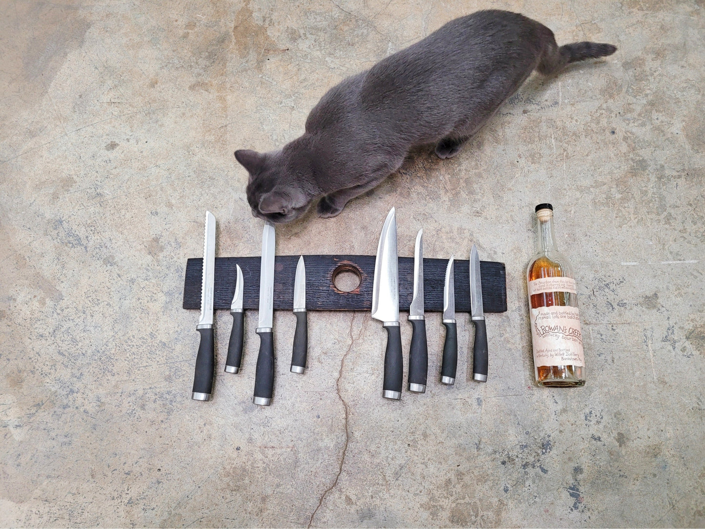 Whisky Barrel Magnetic Knife Rack - Kanyar - Made from Premier Retired Whisky Barrels. 100% Recycled!