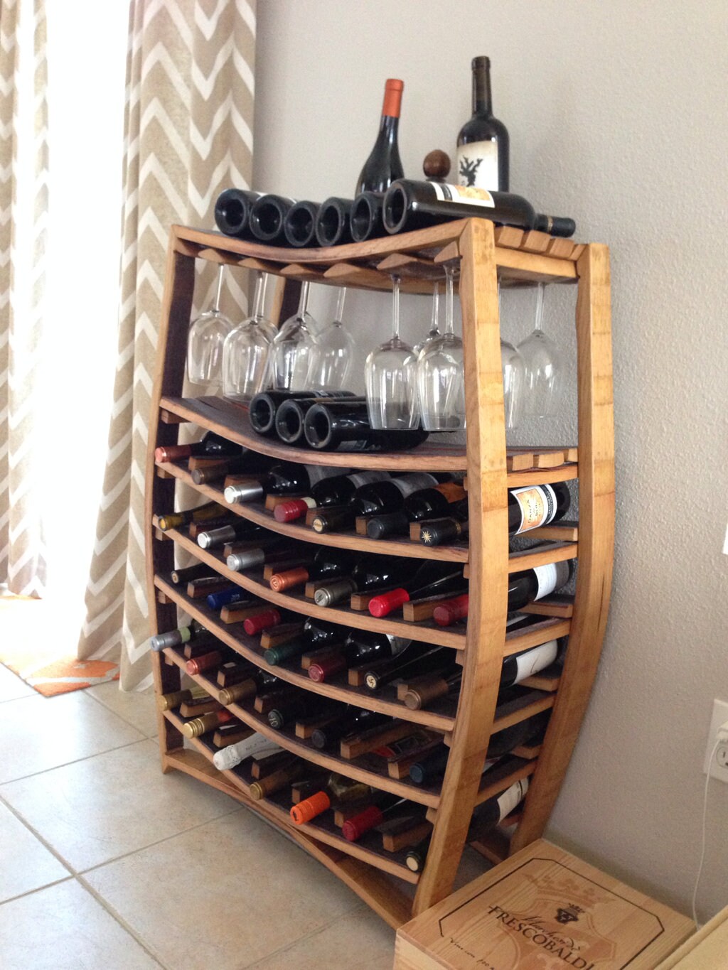 Large Wine and Glass Rack Chablis Made from retired California