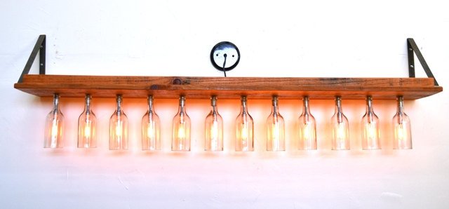 RUSTIC Collection - Luceat - Reclaimed Barn Wood and Wine Bottle Vanity Light