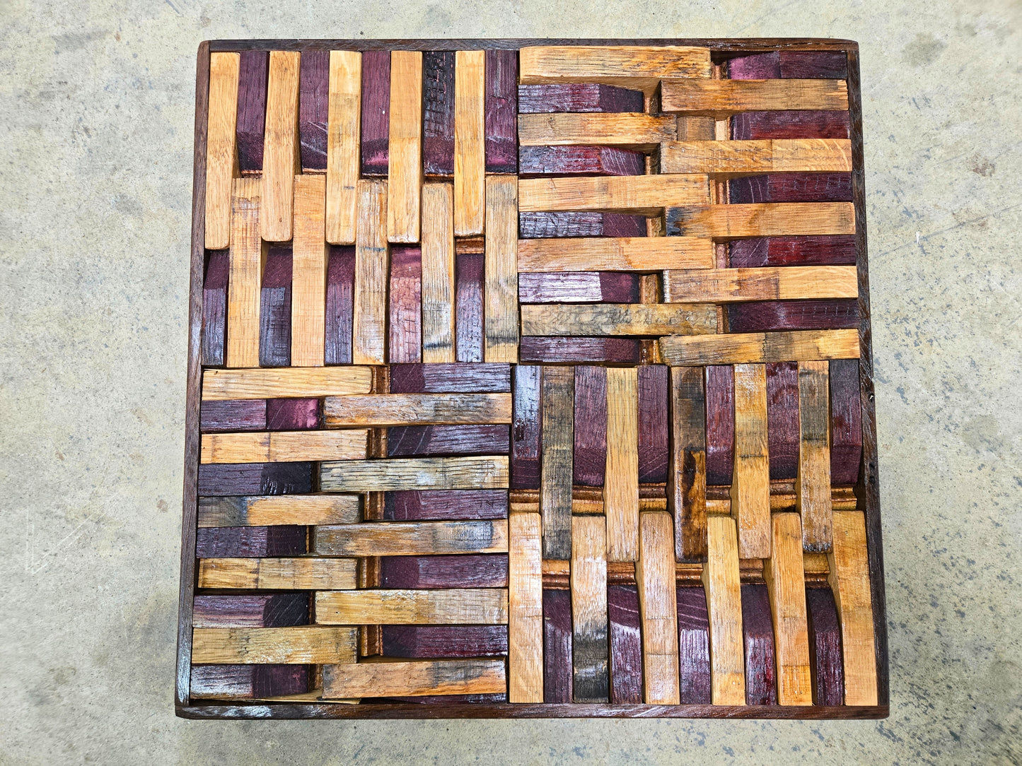 Wine Barrel Art - 4 Square - Made from retired Napa wine barrels 100% Recycled!