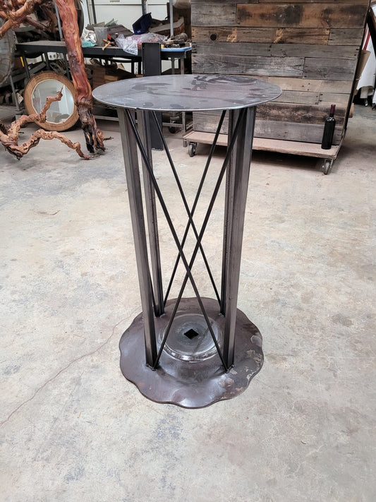 Reclaimed Table Base - Ketas - Made from retired 1940's Tractor Disc + Recycled Steel - 100% Recycled!