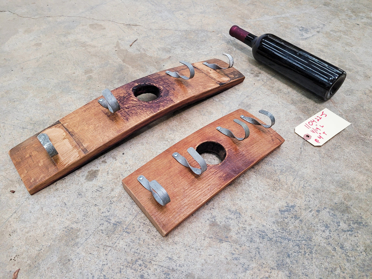 SALE 2 Wine Barrel Coat Racks Made from Retired Cakebread California wine barrels - 100% Recycled + Ready to Ship! 110422-5