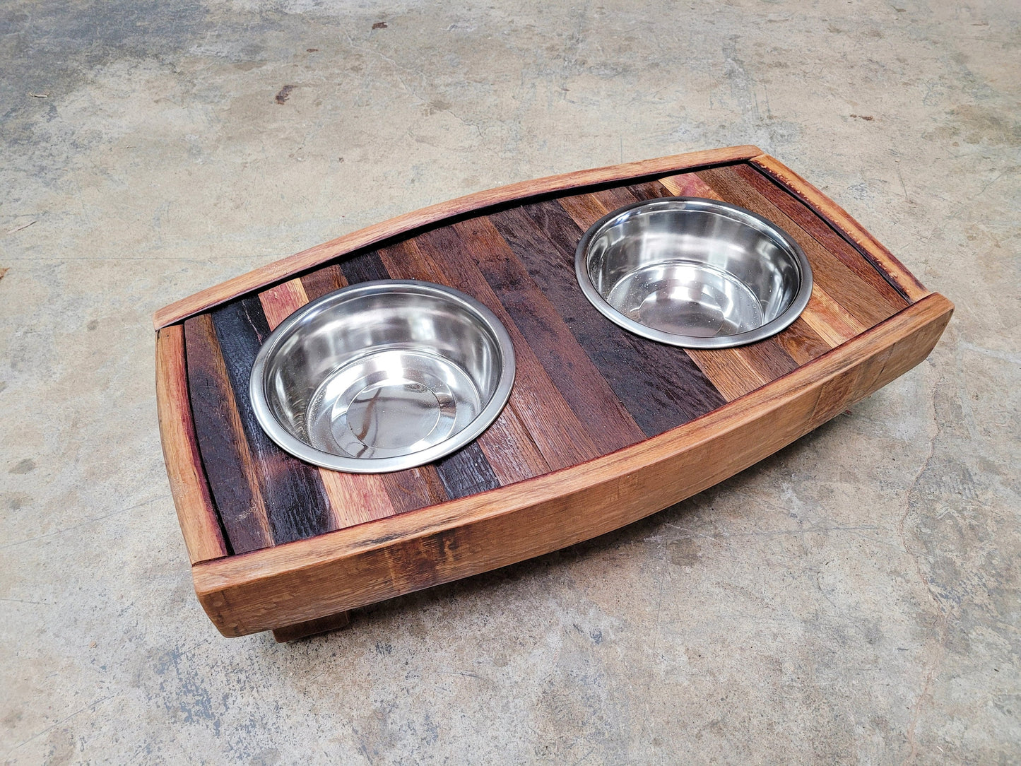 Elevated Wine Barrel Pet Feeder - Pardalis - Made from retired California wine barrels. 100% Recycled!