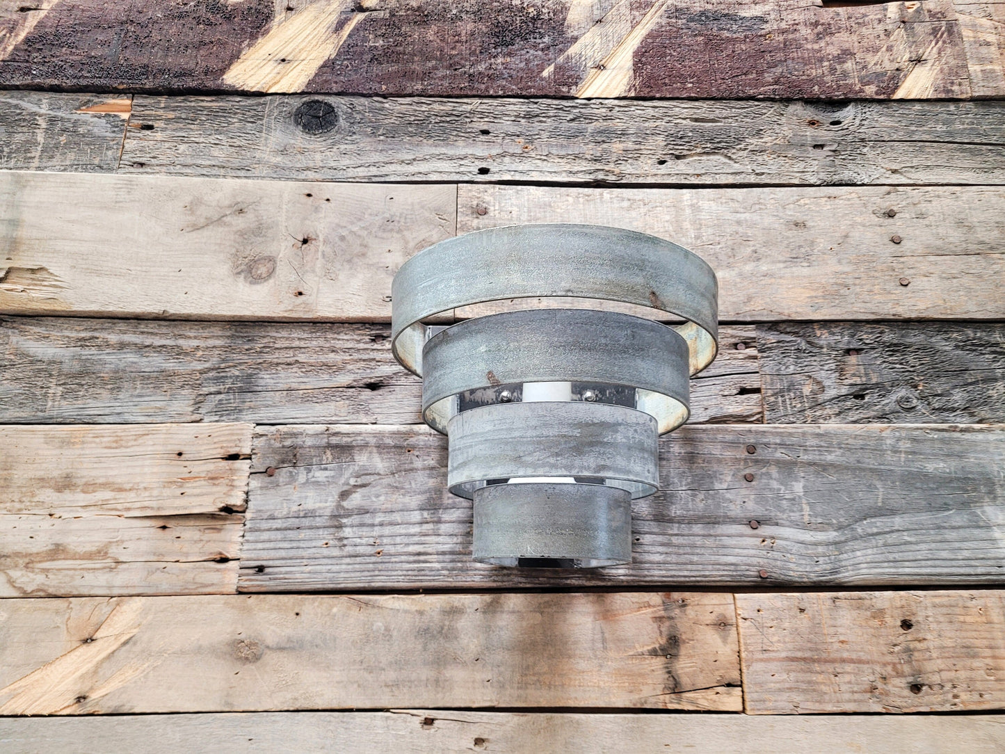 Wine Barrel Wall Sconce - FUNELI - Made from retired Napa wine barrel rings. 100% Recycled!