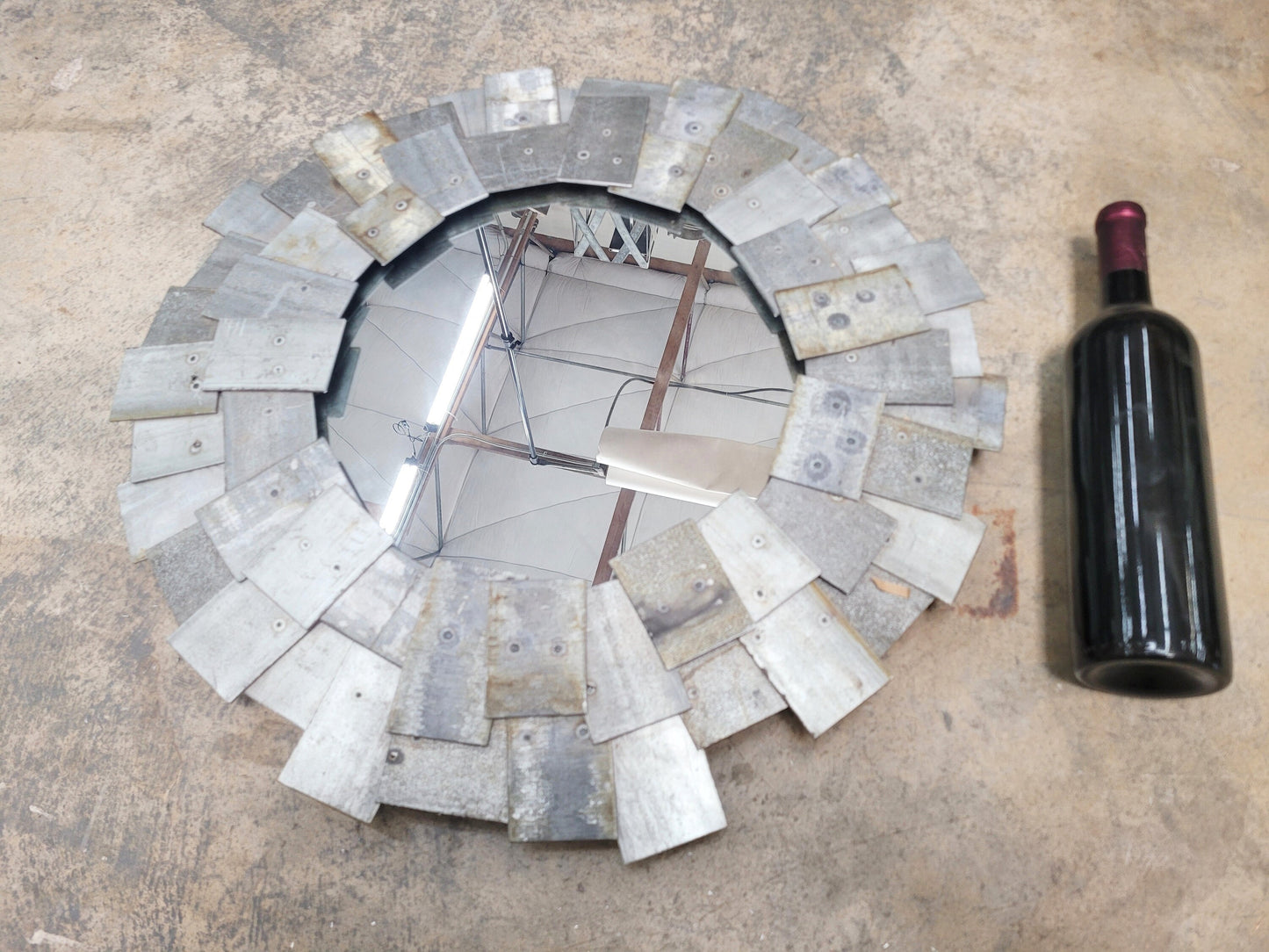 Wine Barrel Mirror - Yansima - Mosaic Round Mirror made from retired Napa wine barrels 100% Recycled!