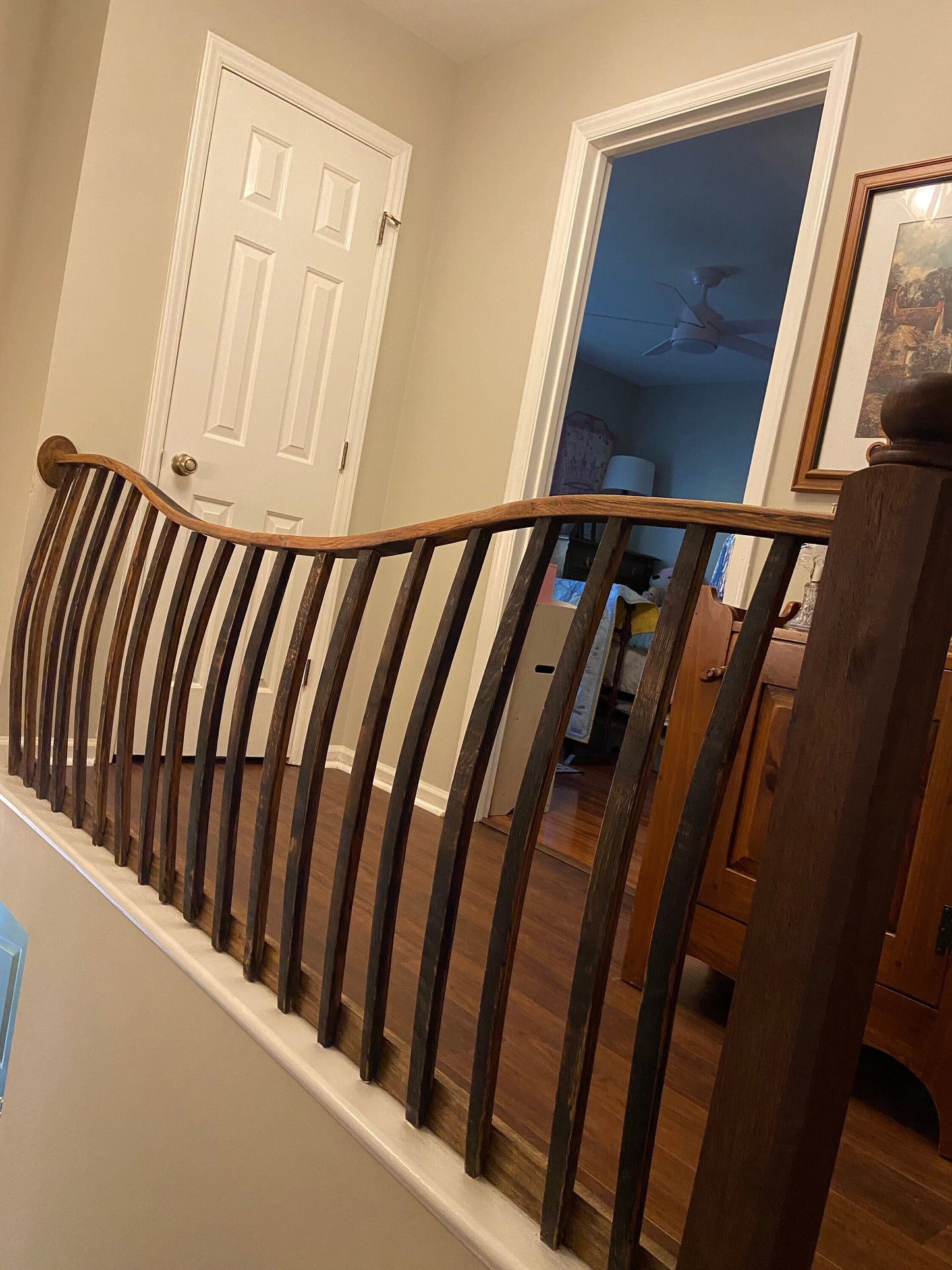 Whiskey Barrel Stair Handrails - Visky - Made from retired Whiskey Barrels 100% Recycled!