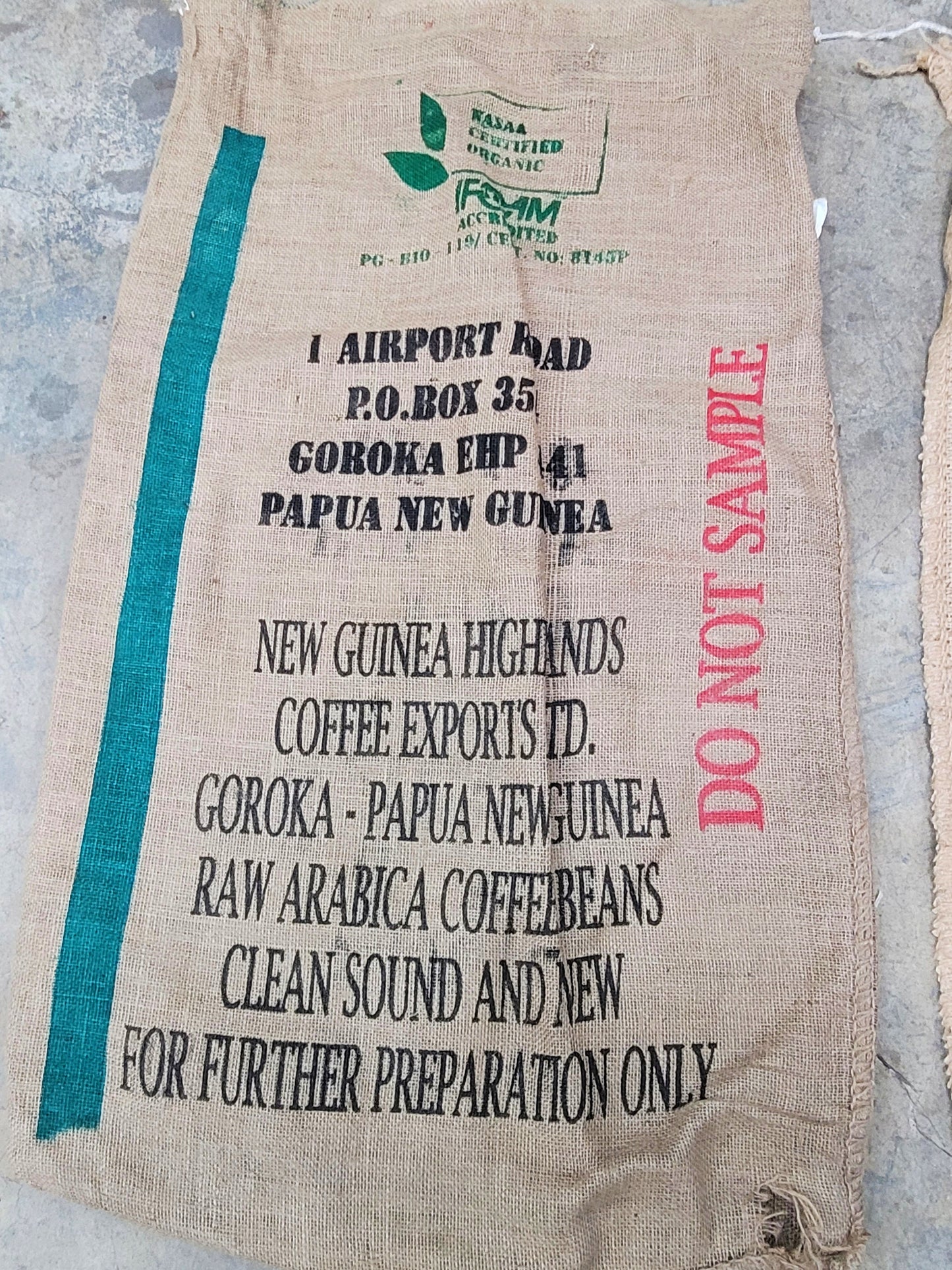 SALE Set of 6 Burlap Coffee bags 100% Recycled + Ready to Ship! LOT 3