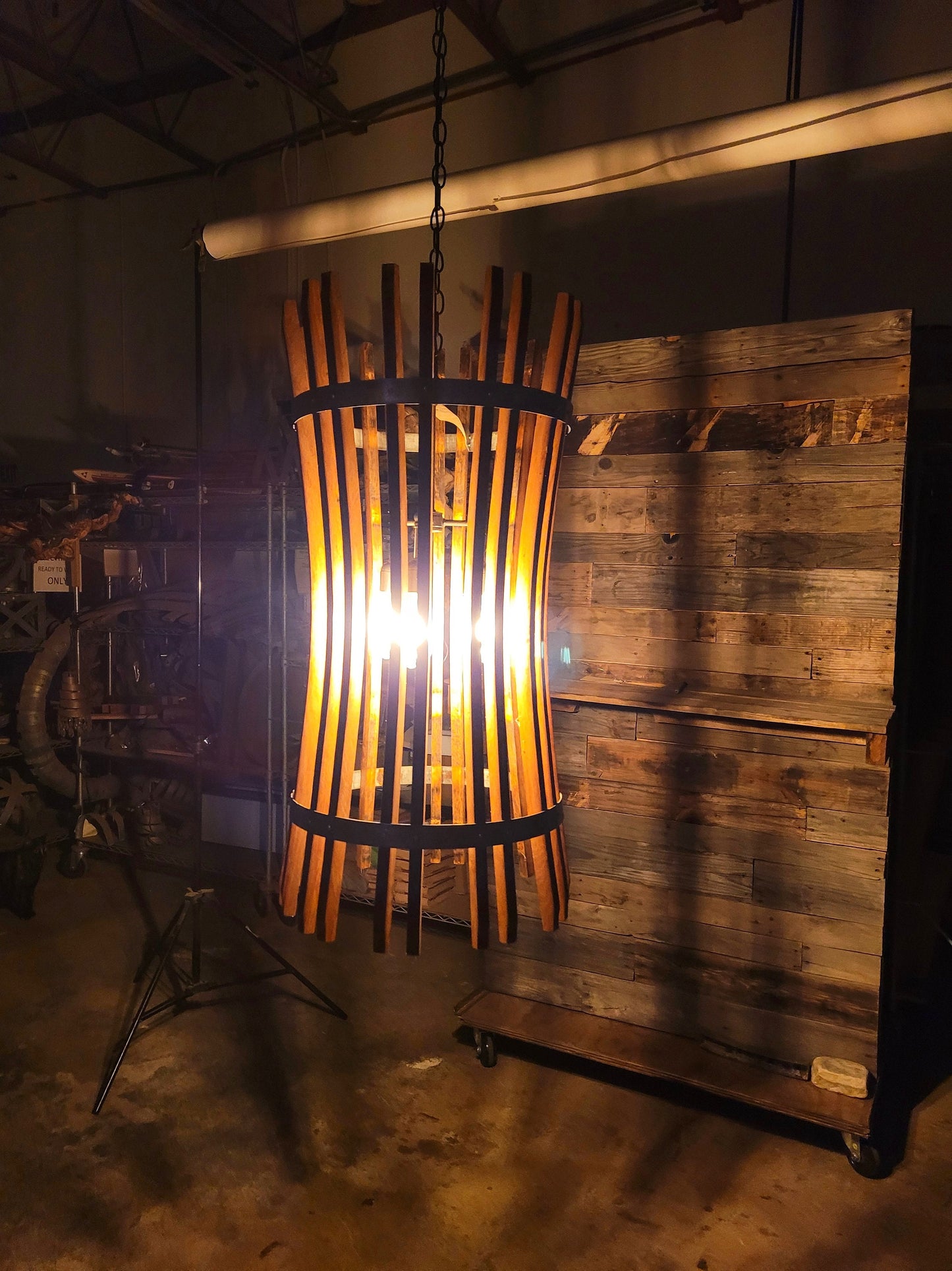 SALE Wine Barrel Pendant Light "Pasadena II" Made from retired California wine barrels 100% Recycled + Ready to Ship!!