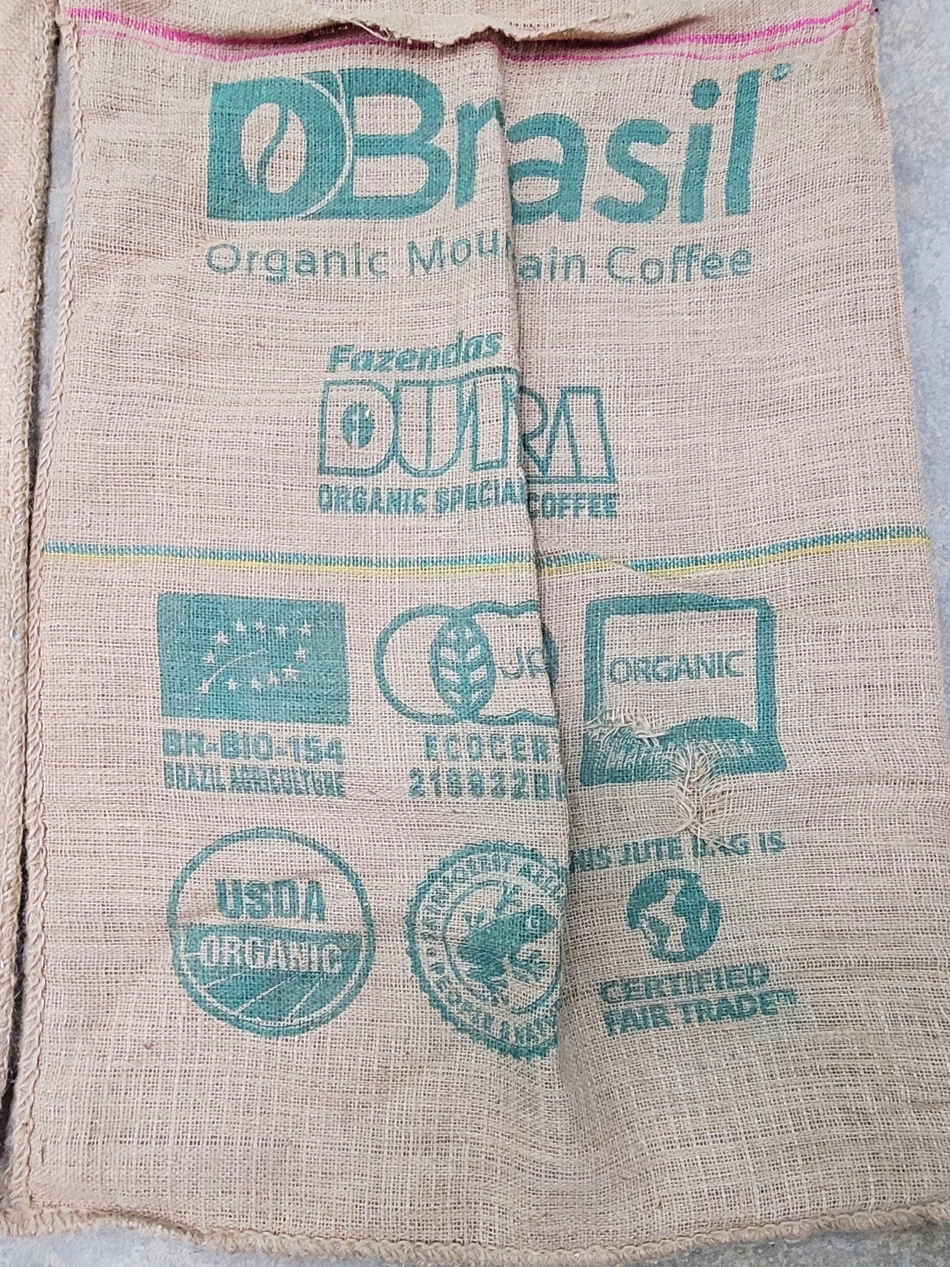 SALE Set of 6 Burlap Coffee bags 100% Recycled + Ready to Ship! LOT 3