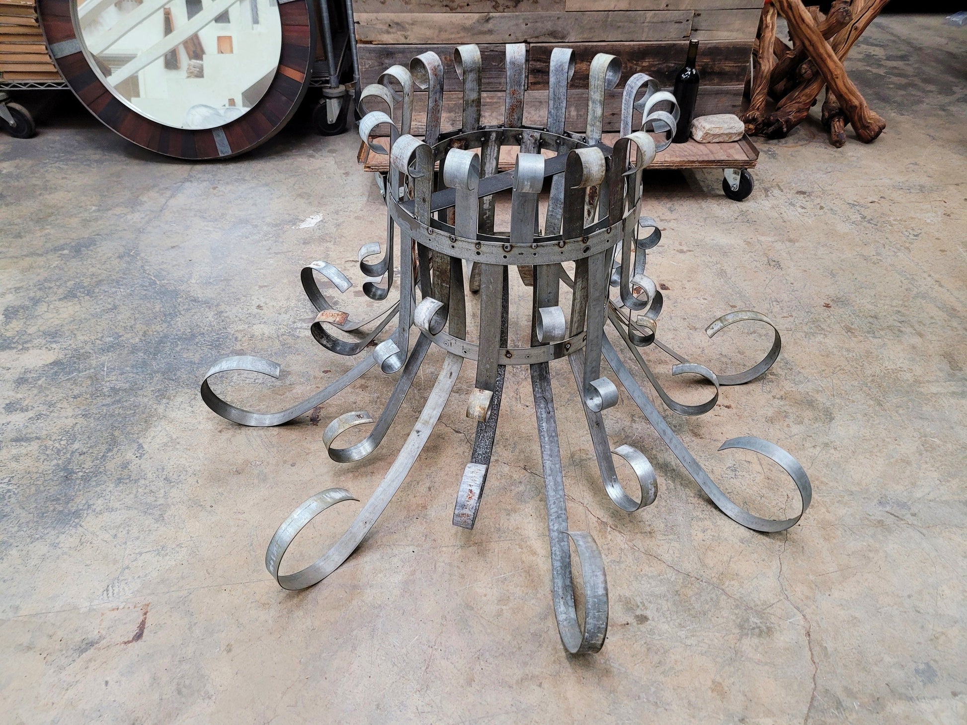 Wine Barrel Ring Chandelier - MOHALA- Made from retired California wine barrel rings - 100% Recycled!