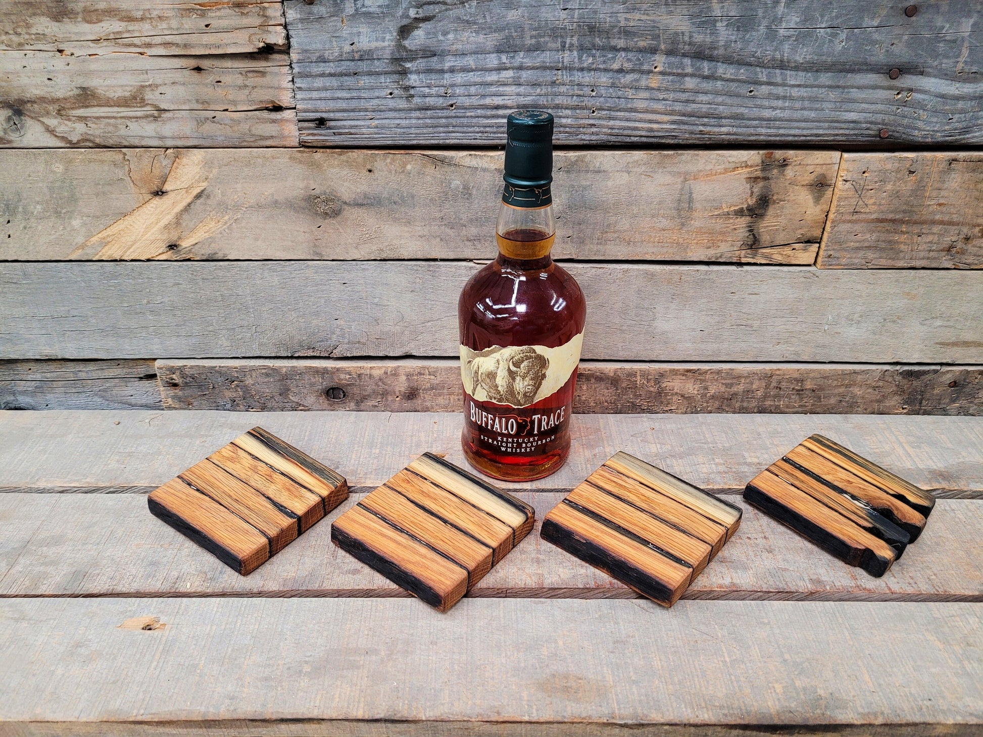 Whiskey / Bourbon Barrel Coasters - Made from retired Whiskey / Bourbon Barrels - 100% Recycled + Ready to Ship!