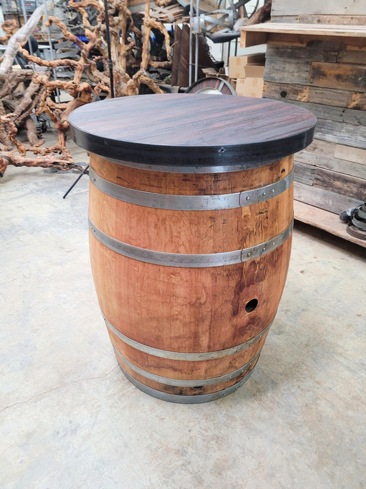 Wine Barrel Pub / Tasting Table - MERASA - Made from retired California wine barrels. 100% Recycled!