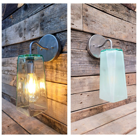 Wine Barrel Sconce - GINI - Made from retired gin bottles. 100% Recycled!