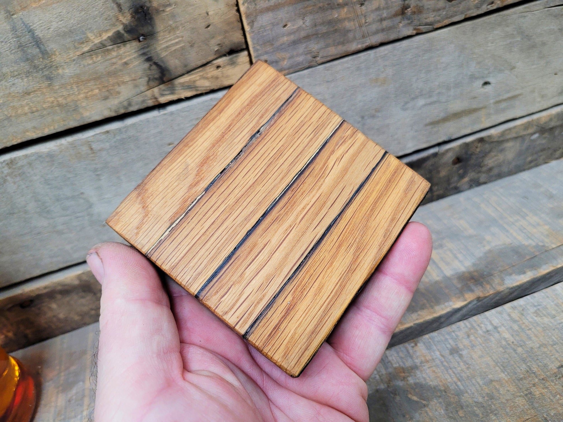 Whiskey / Bourbon Barrel Coasters - Made from retired Whiskey / Bourbon Barrels - 100% Recycled + Ready to Ship!