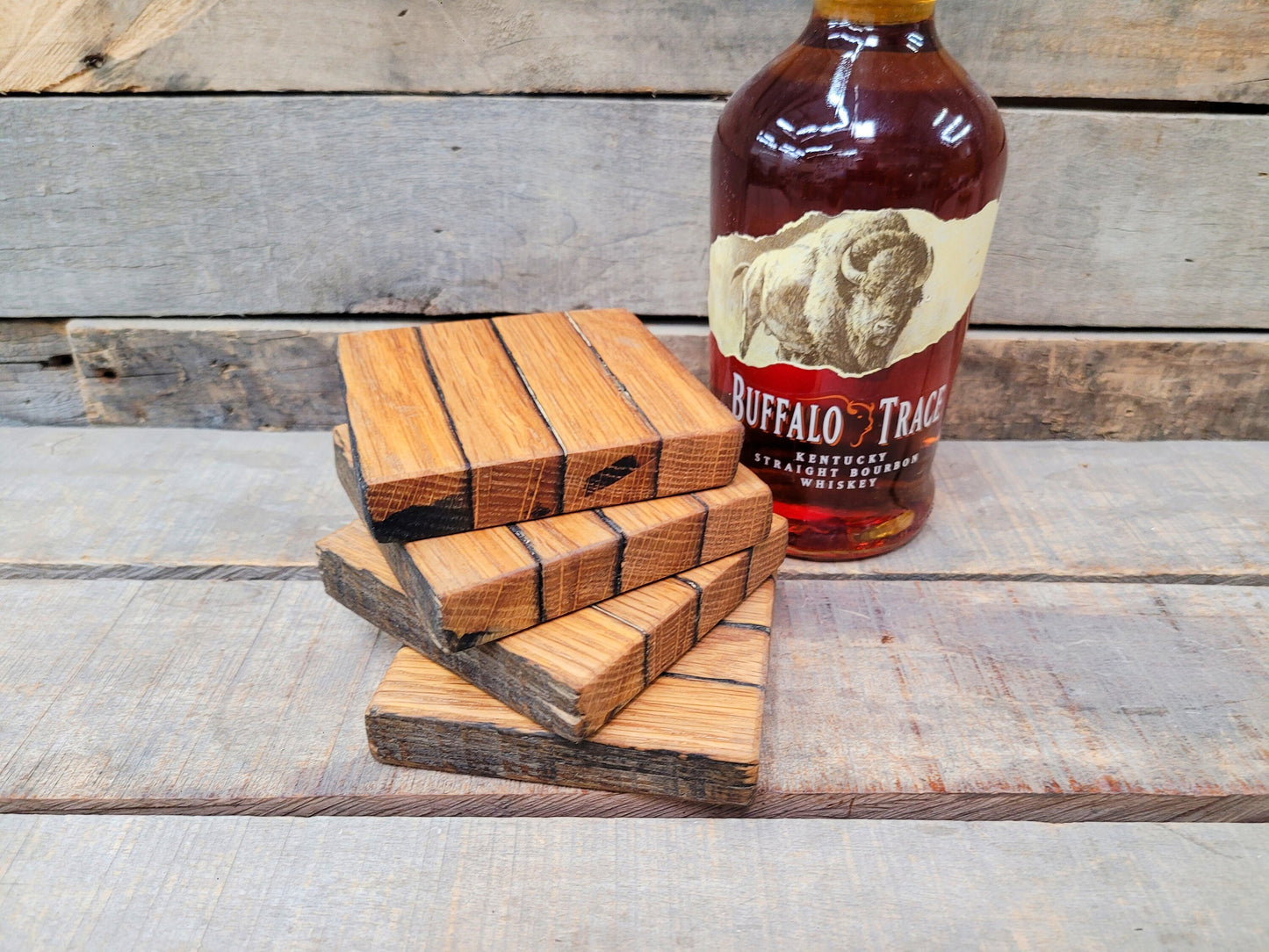 Whiskey / Bourbon Barrel Coasters - Made from retired Whiskey / Bourbon Barrels - 100% Recycled + Ready to Ship!