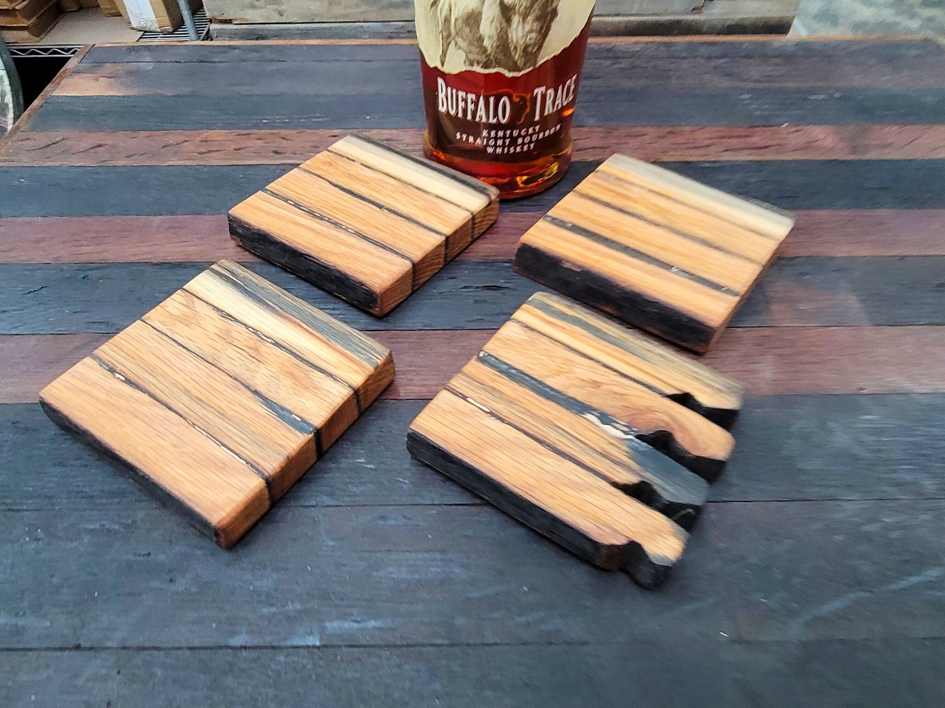 Whiskey / Bourbon Barrel Coasters - Made from retired Whiskey / Bourbon Barrels - 100% Recycled + Ready to Ship!