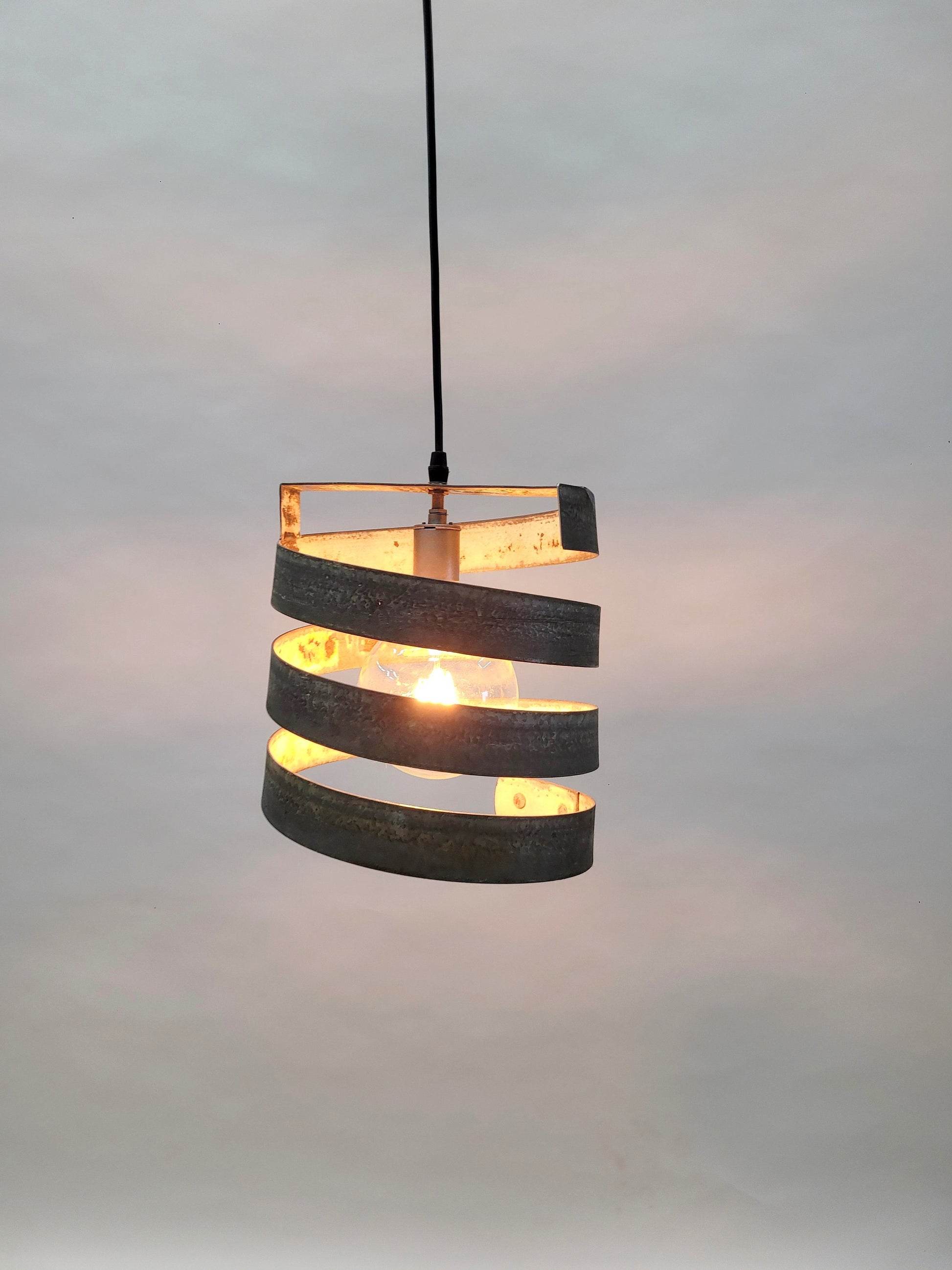 Wine Barrel Ring Pendant Light - TOHATRA 2 - Made from retired California wine barrel rings. 100% Recycled!
