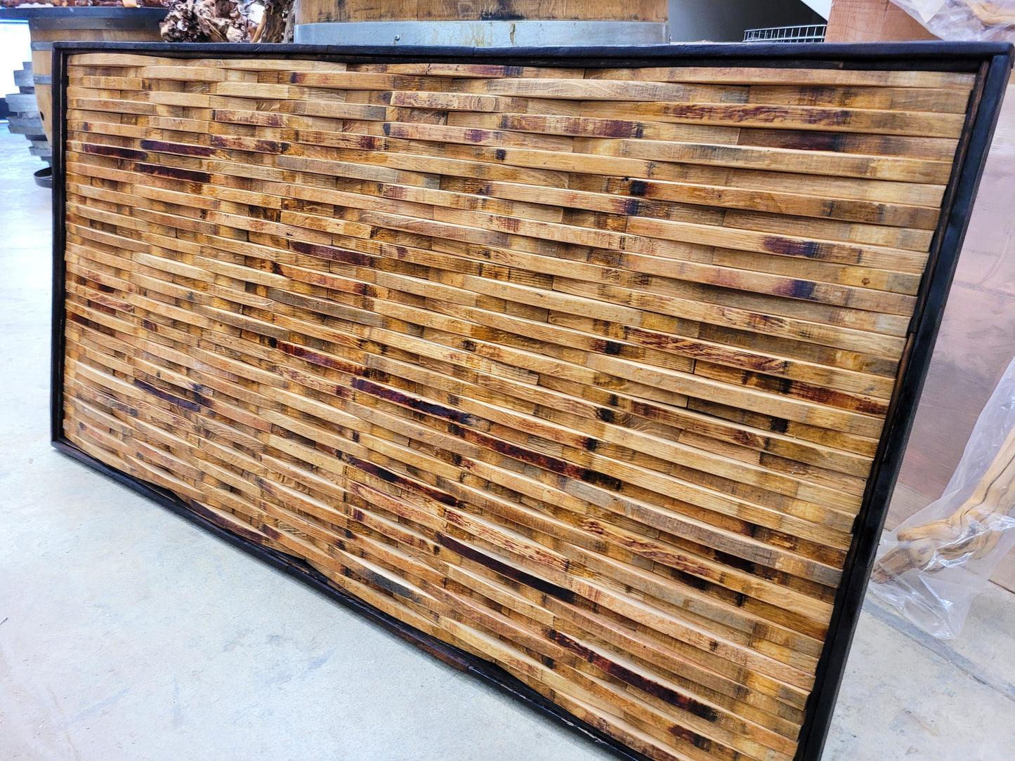 Wine Barrel Stave Headboard - RARANGA - Made from retired CA wine barrels. 100% Recycled!