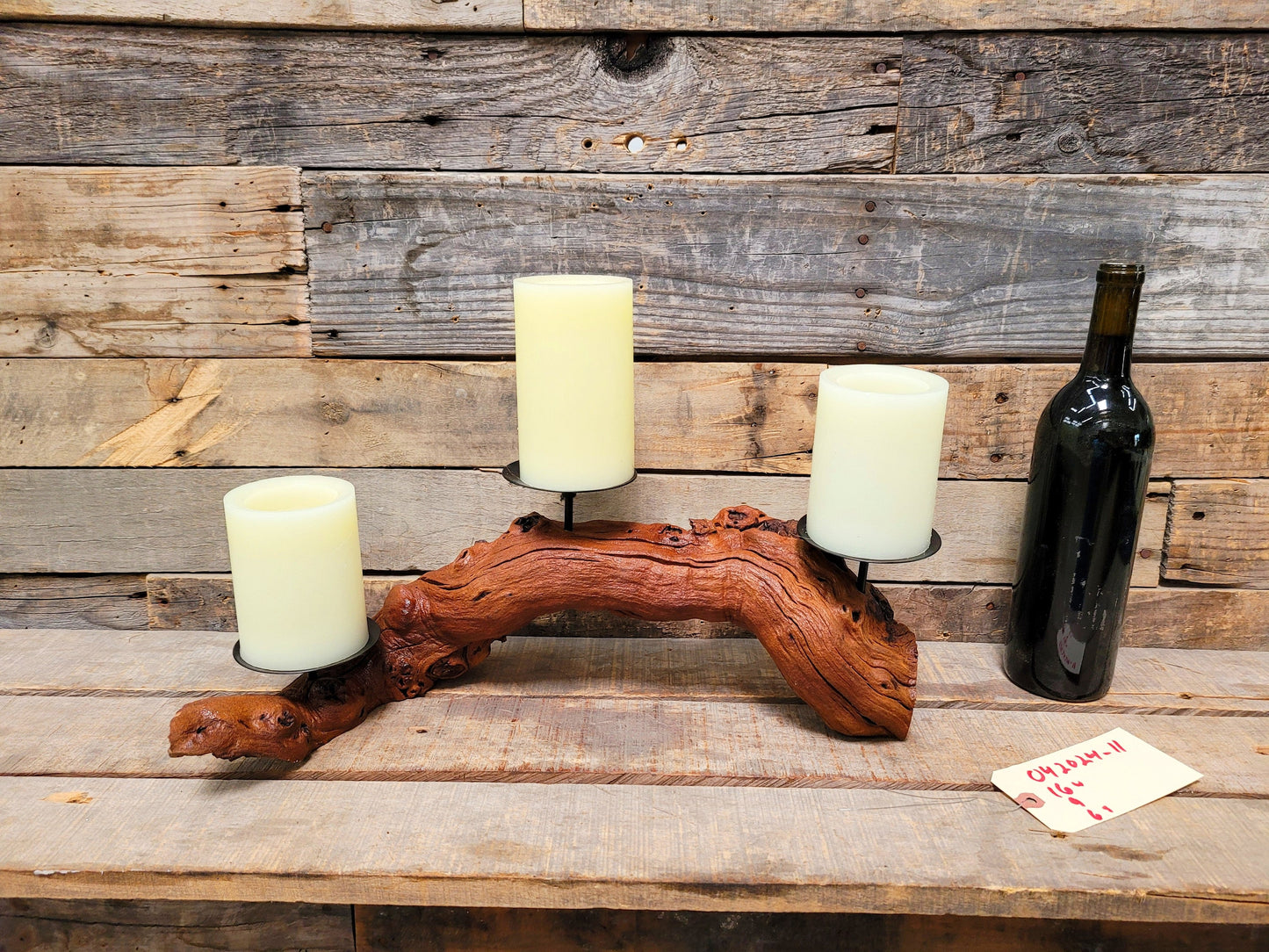 Schramsberg Grapevine Pillar Candle Holder made from their oldest vines- 100% Recycled! Ready to Ship! 042024-11