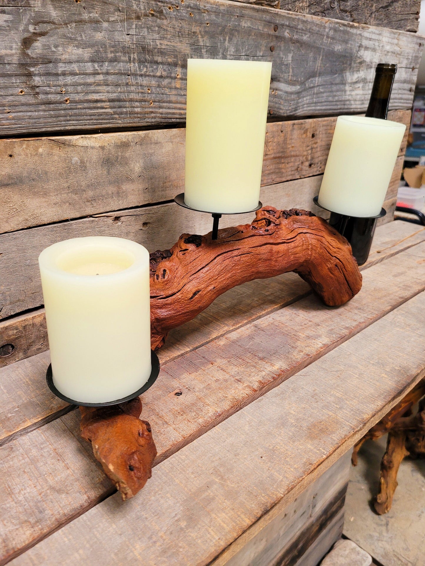 Schramsberg Grapevine Pillar Candle Holder made from their oldest vines- 100% Recycled! Ready to Ship! 042024-11