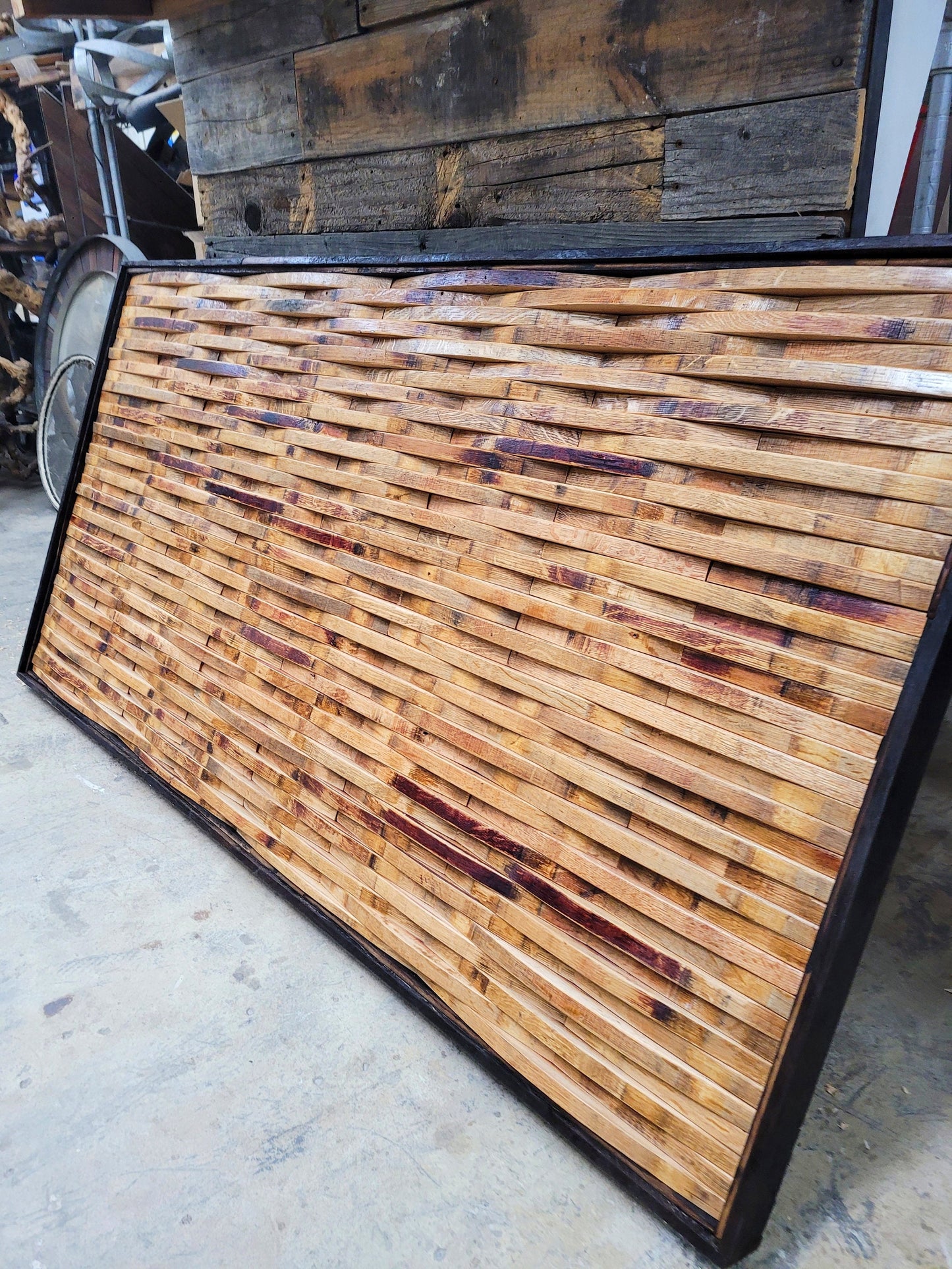 Wine Barrel Stave Headboard - RARANGA - Made from retired CA wine barrels. 100% Recycled!