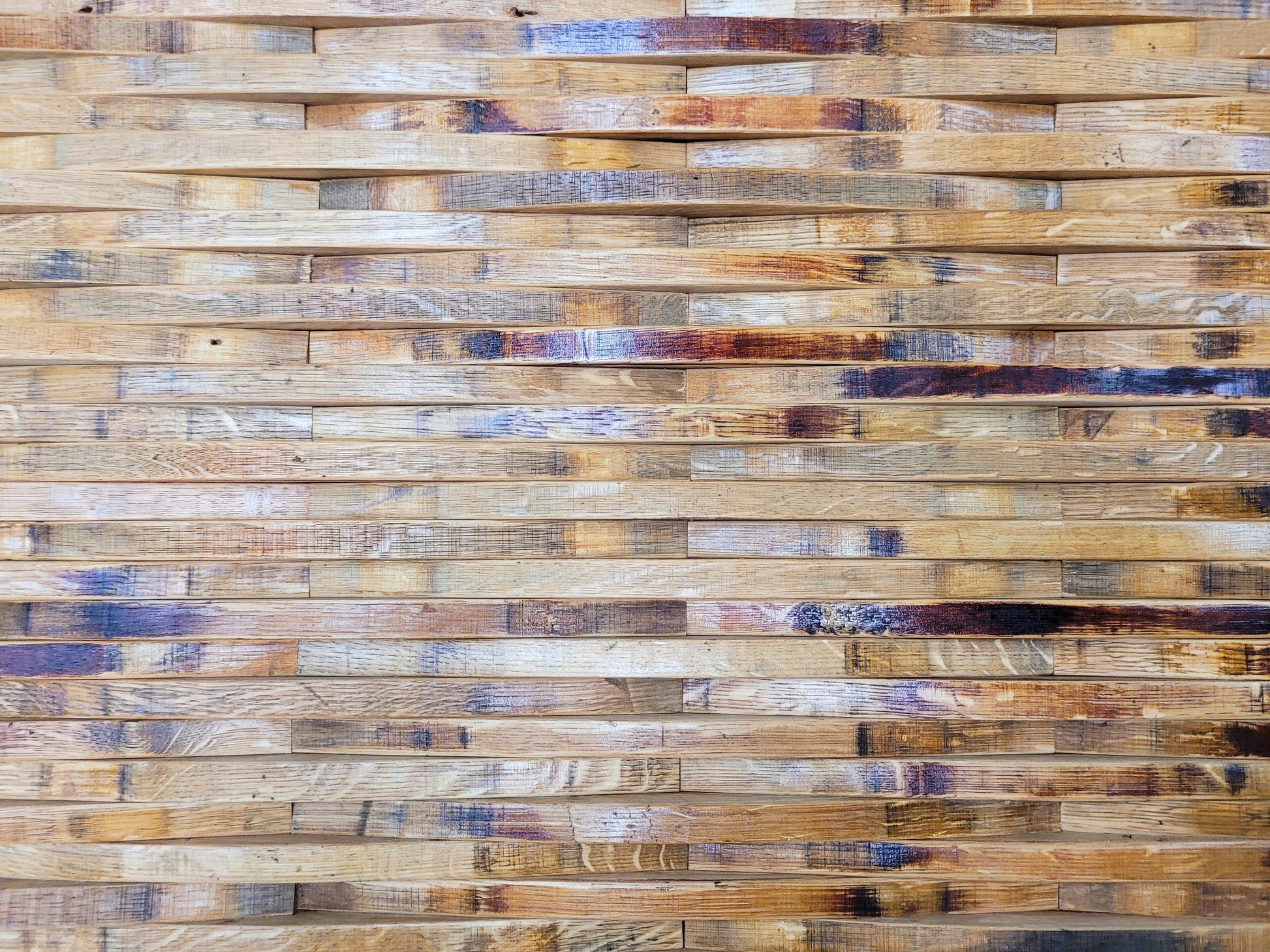 Wine Barrel Stave Headboard - RARANGA - Made from retired CA wine barrels. 100% Recycled!