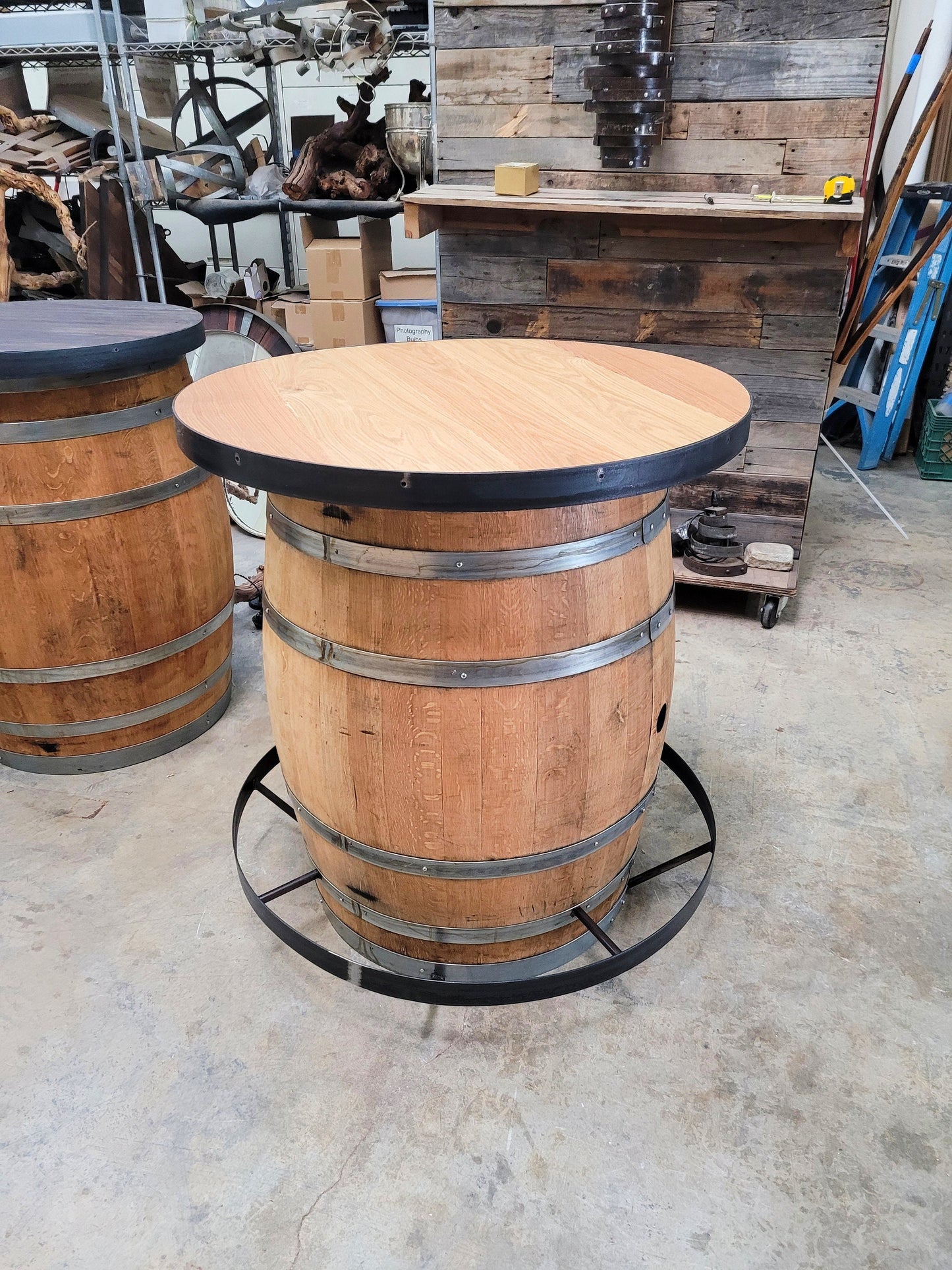 Wine Barrel Pub / Tasting Table - TEPU - Made from retired California wine barrels. 100% Recycled!