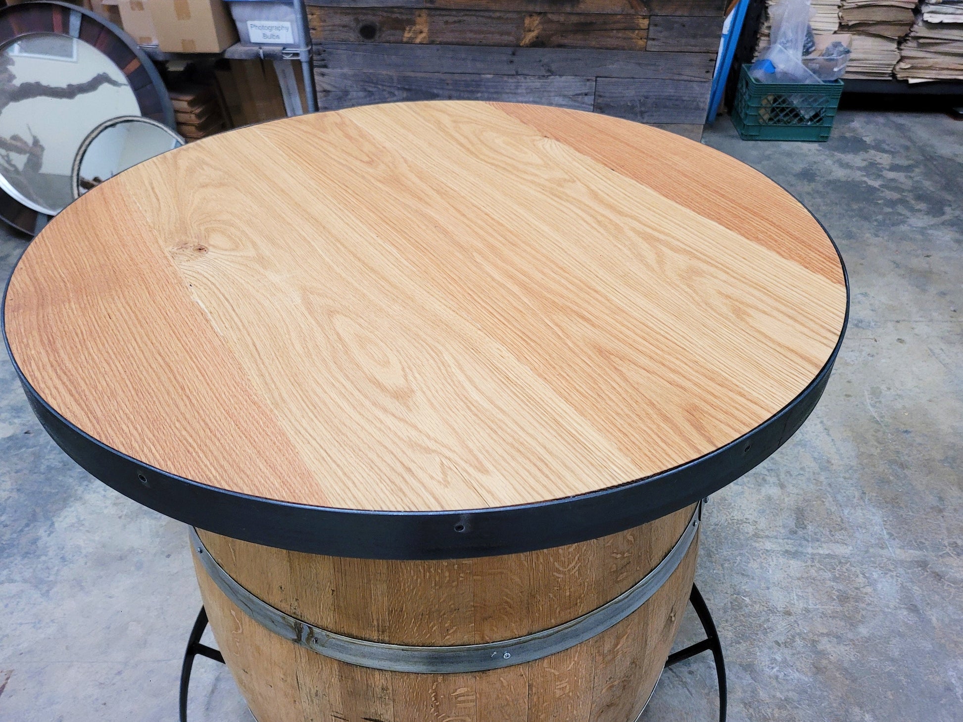 Wine Barrel Pub / Tasting Table - TEPU - Made from retired California wine barrels. 100% Recycled!