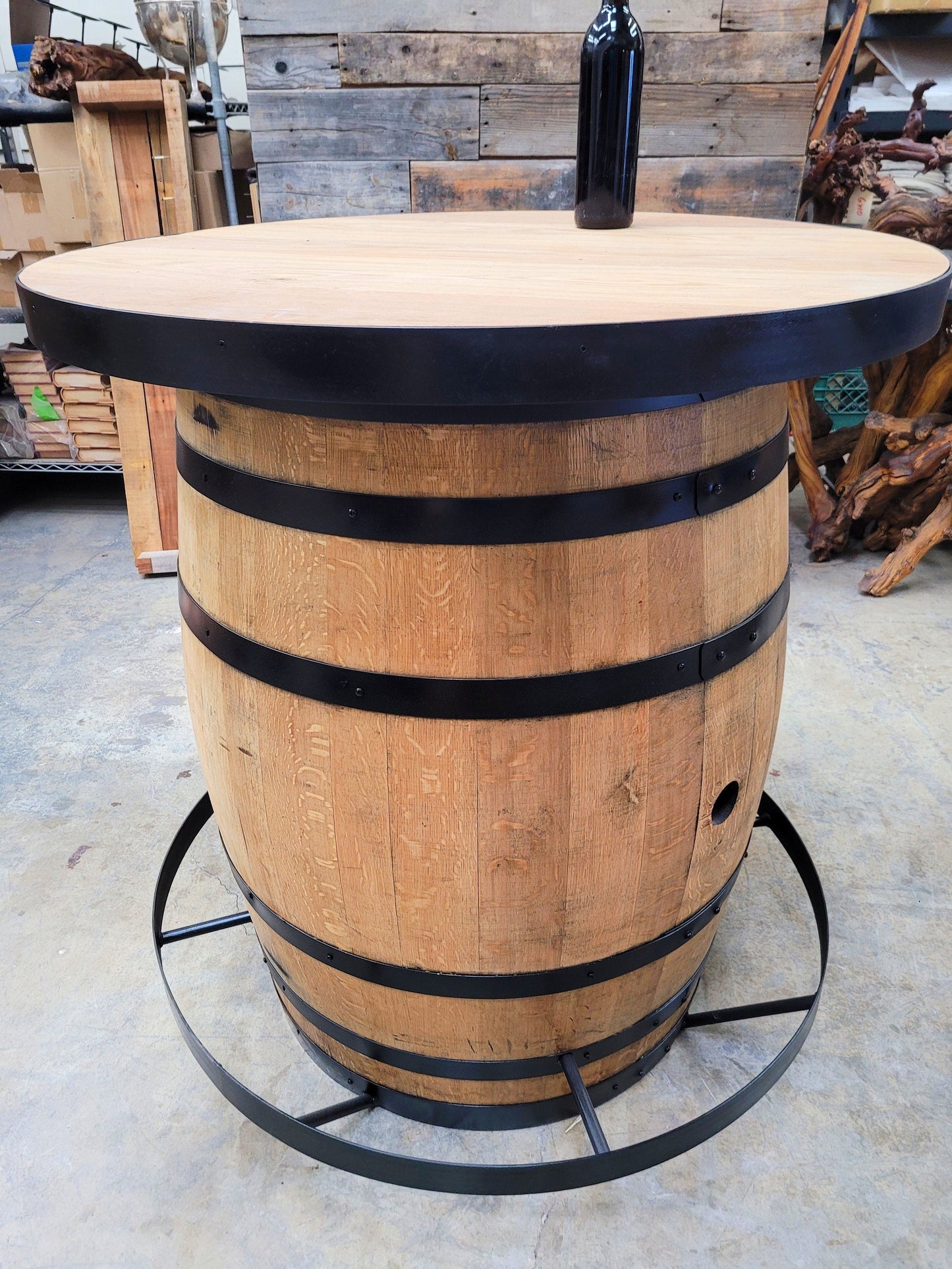 Wine Barrel Pub / Tasting Table - TEPU - Made from retired California wine barrels. 100% Recycled!