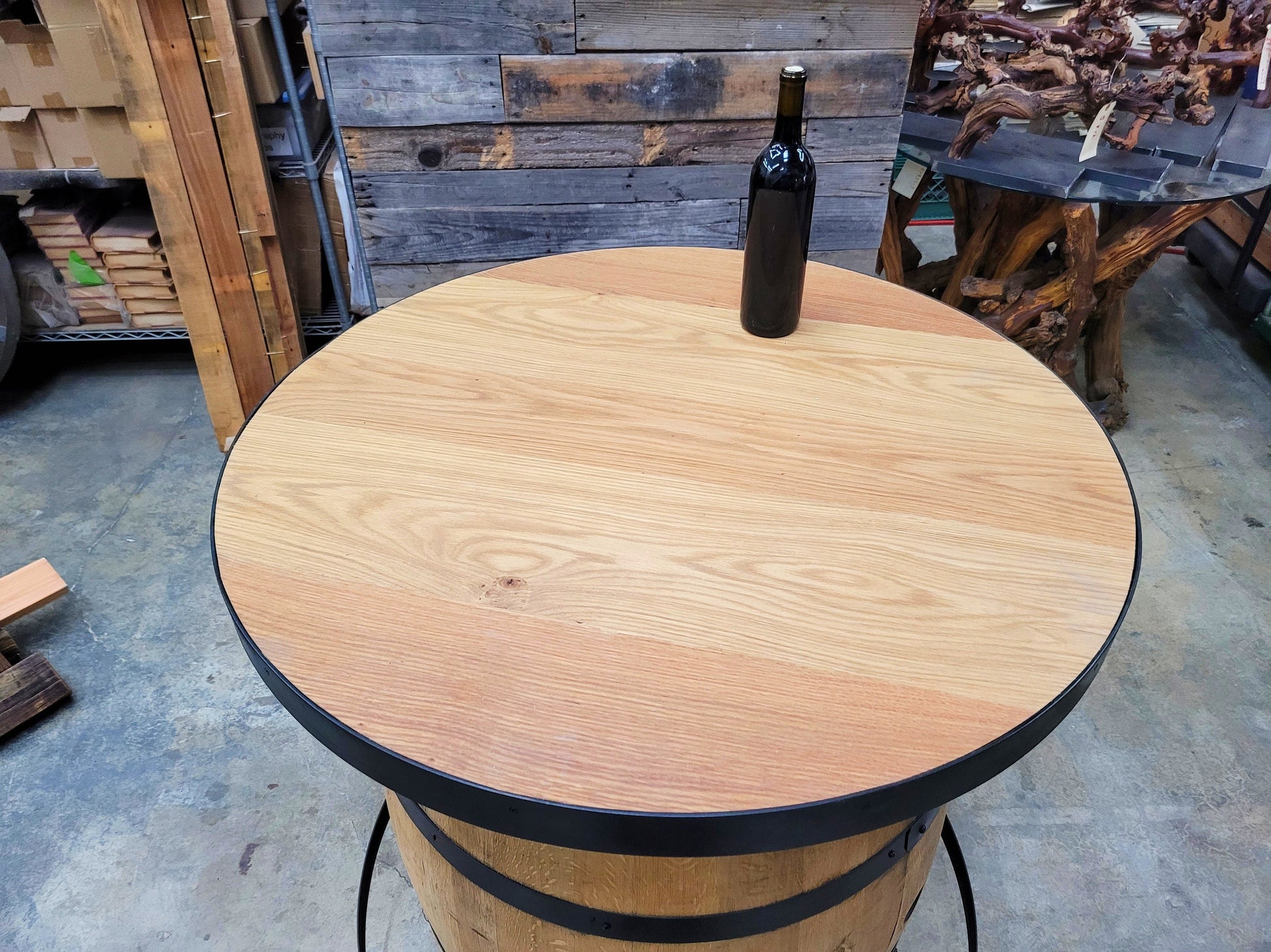 Wine Barrel Pub / Tasting Table - TEPU - Made from retired California wine barrels. 100% Recycled!