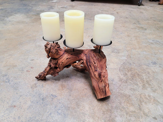 Rombauer Grapevine Pillar Candle Holder made from Atlas Peak Cabernet Napa Valley vine- 100% Recycled! Ready to Ship! 042024-16