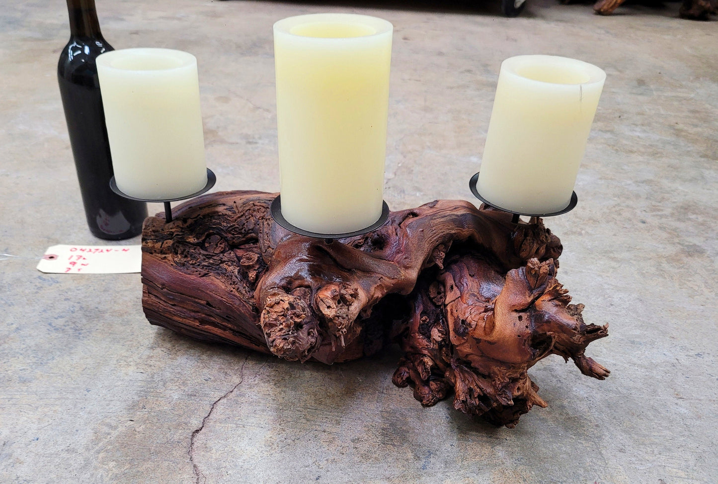 Rombauer Grapevine Pillar Candle Holder made from Atlas Peak Cabernet Napa Valley vine- 100% Recycled! Ready to Ship! 042724-4