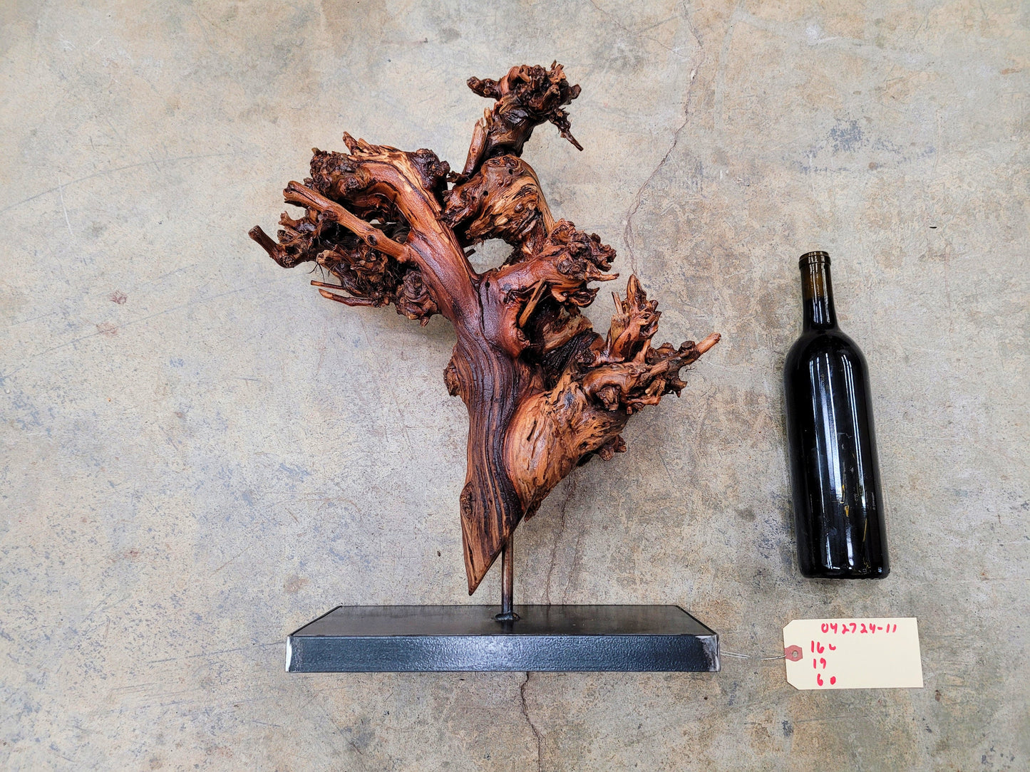 RARE Justin Winery Cabernet Grapevine Vine Art planted by Justin himself 100% Recycled 042724-11