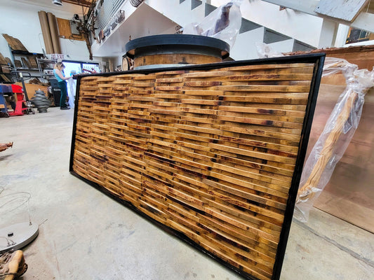 Wine Barrel Stave Headboard - RARANGA - Made from retired CA wine barrels. 100% Recycled!