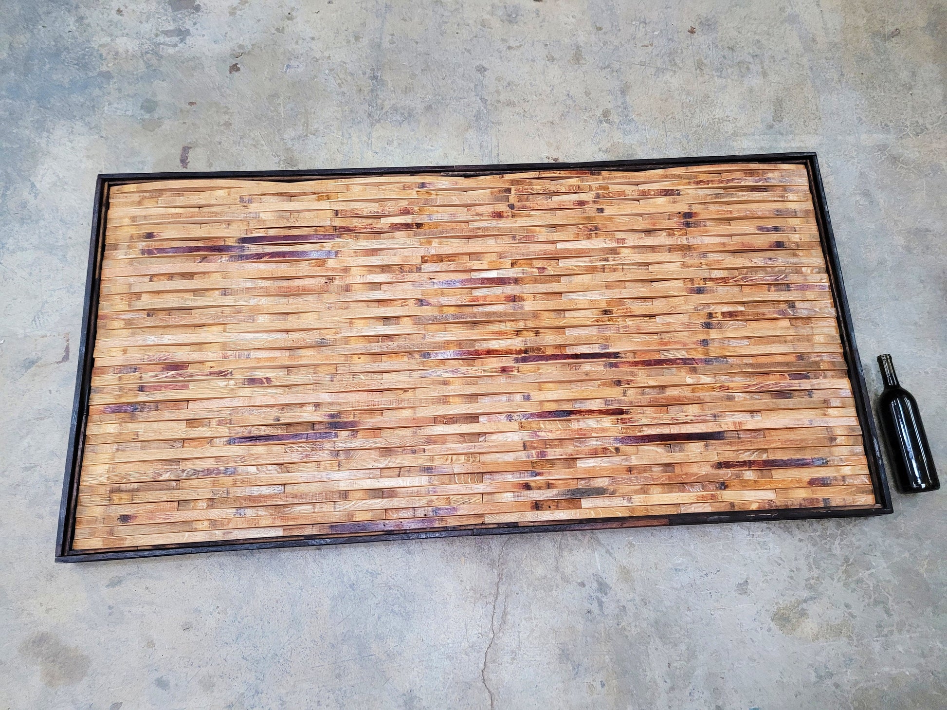 Wine Barrel Stave Headboard - RARANGA - Made from retired CA wine barrels. 100% Recycled!