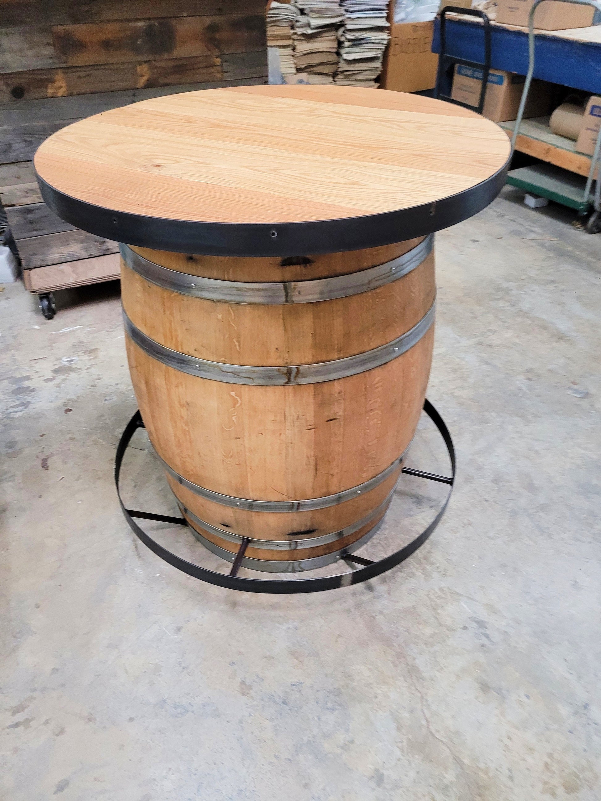 Wine Barrel Pub / Tasting Table - TEPU - Made from retired California wine barrels. 100% Recycled!