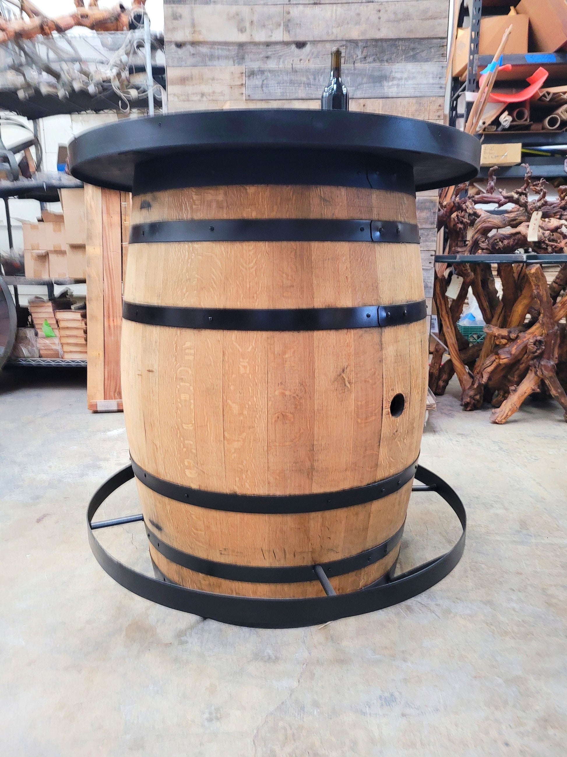 Wine Barrel Pub / Tasting Table - TEPU - Made from retired California wine barrels. 100% Recycled!