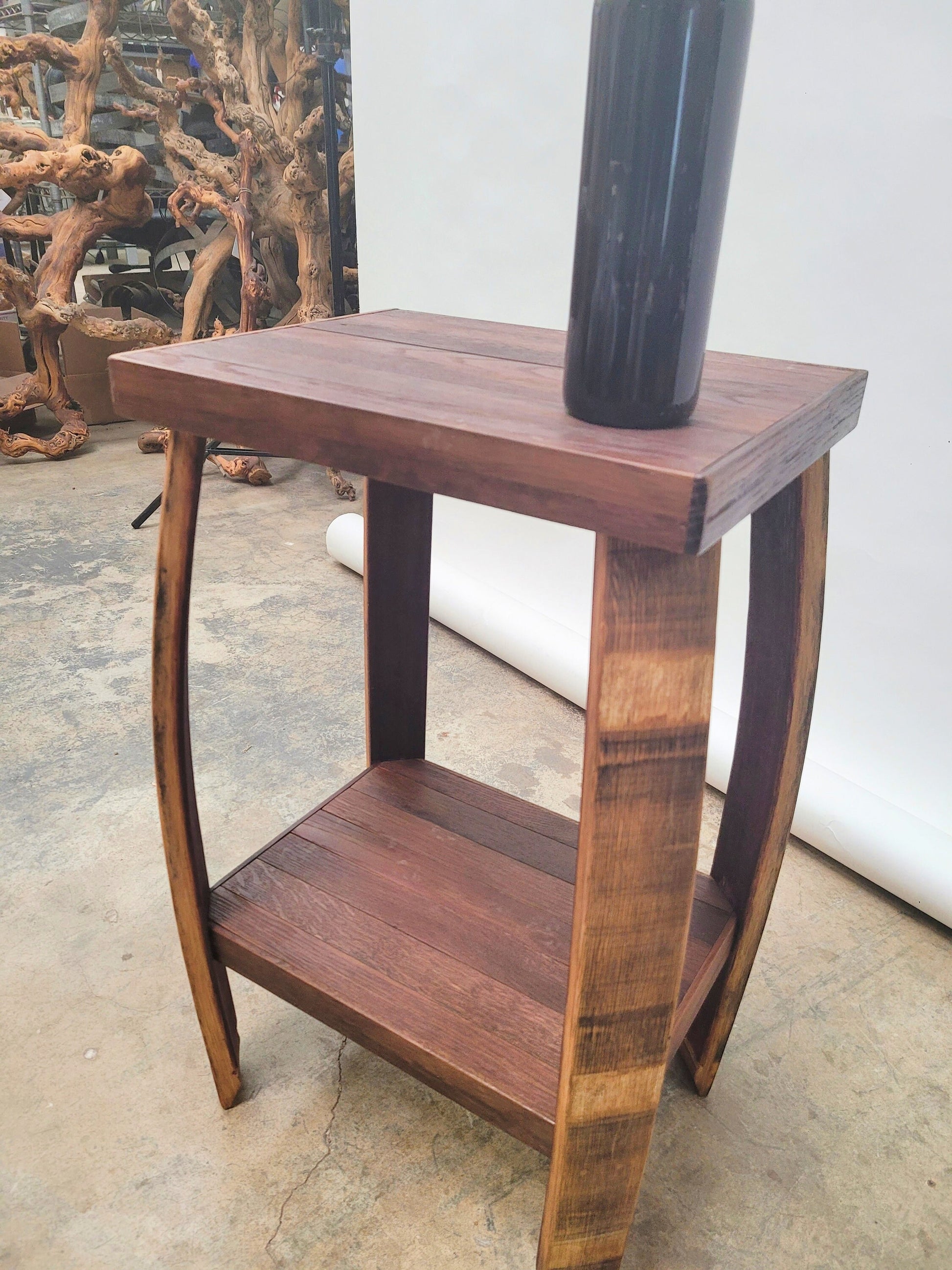 Wine Barrel Nightstand - USIKU - Made from retired California wine barrels. 100% Recycled!