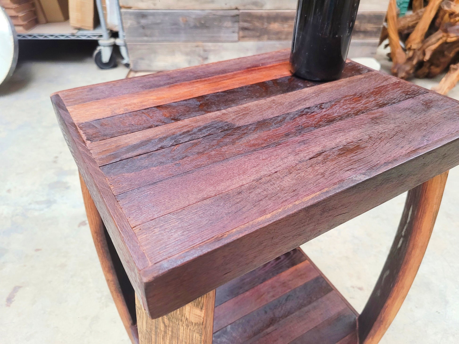 Wine Barrel Nightstand - USIKU - Made from retired California wine barrels. 100% Recycled!