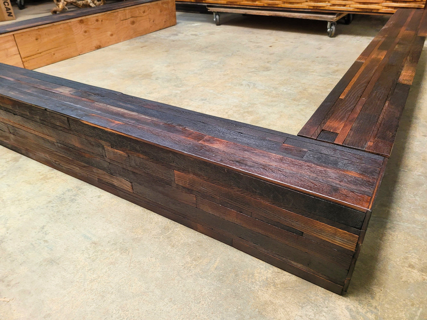 Raised Platform Wine Barrel Bed Frame - ALZATO - Made from Retired + Reclaimed French Oak Wine Barrels. 100% Recycled!