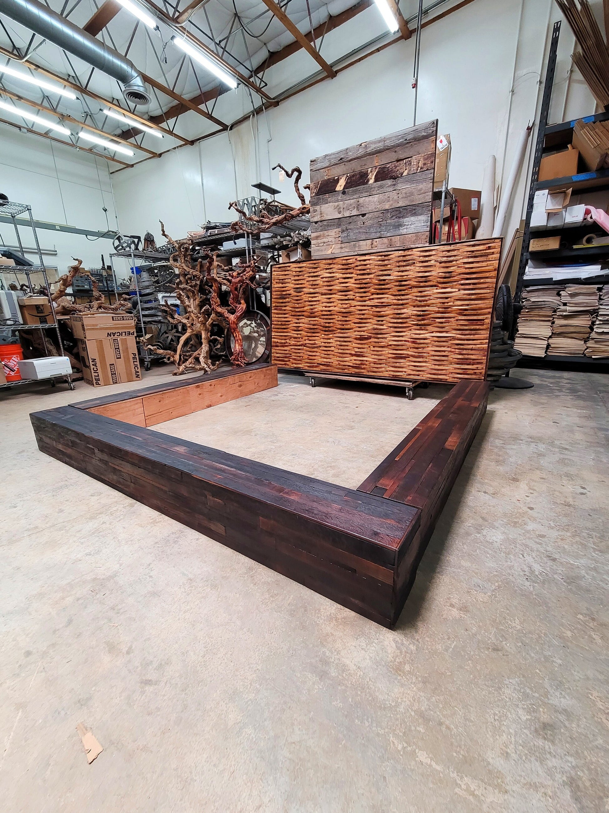 Raised Platform Wine Barrel Bed Frame - ALZATO - Made from Retired + Reclaimed French Oak Wine Barrels. 100% Recycled!