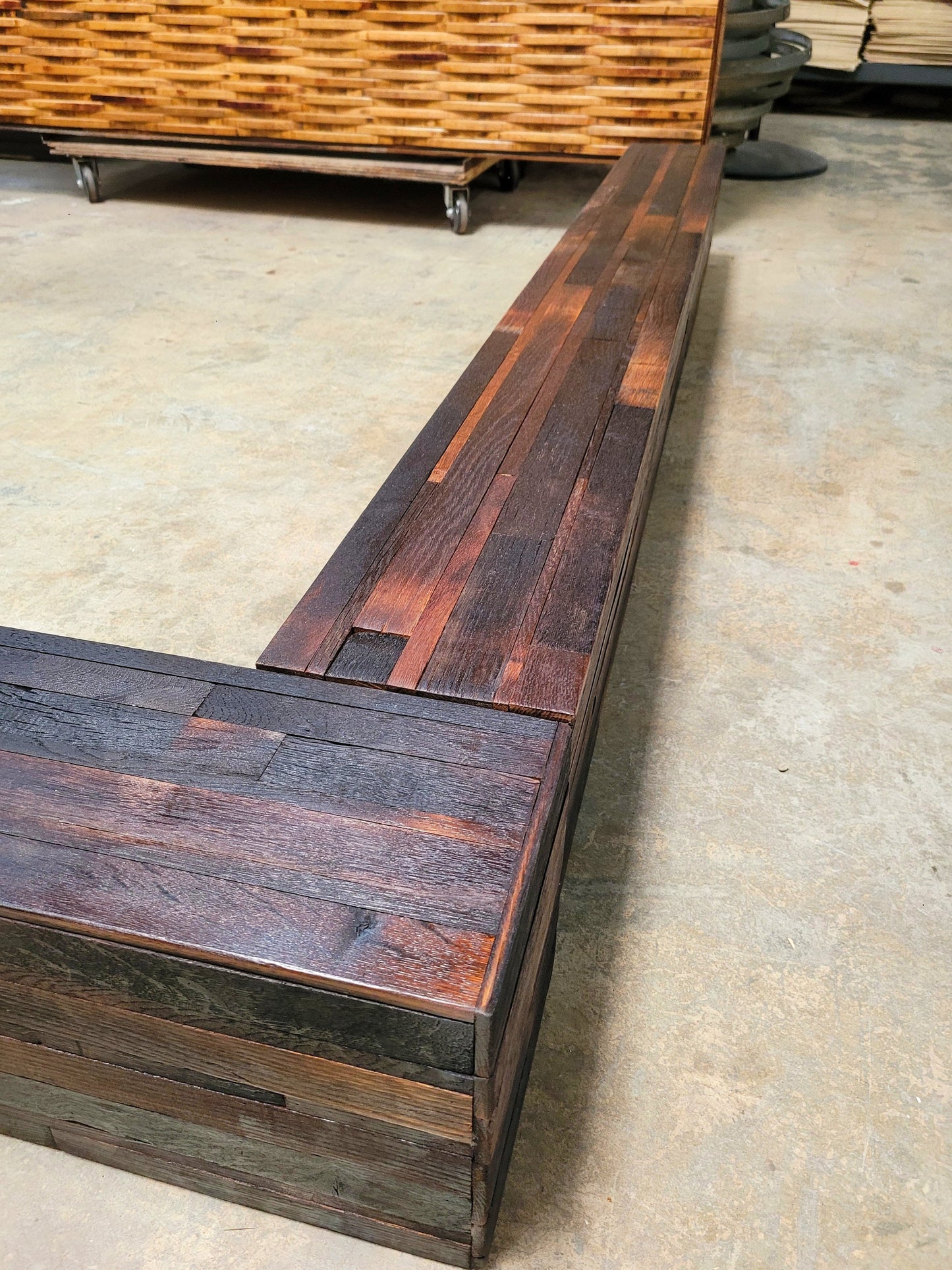 Raised Platform Wine Barrel Bed Frame - ALZATO - Made from Retired + Reclaimed French Oak Wine Barrels. 100% Recycled!