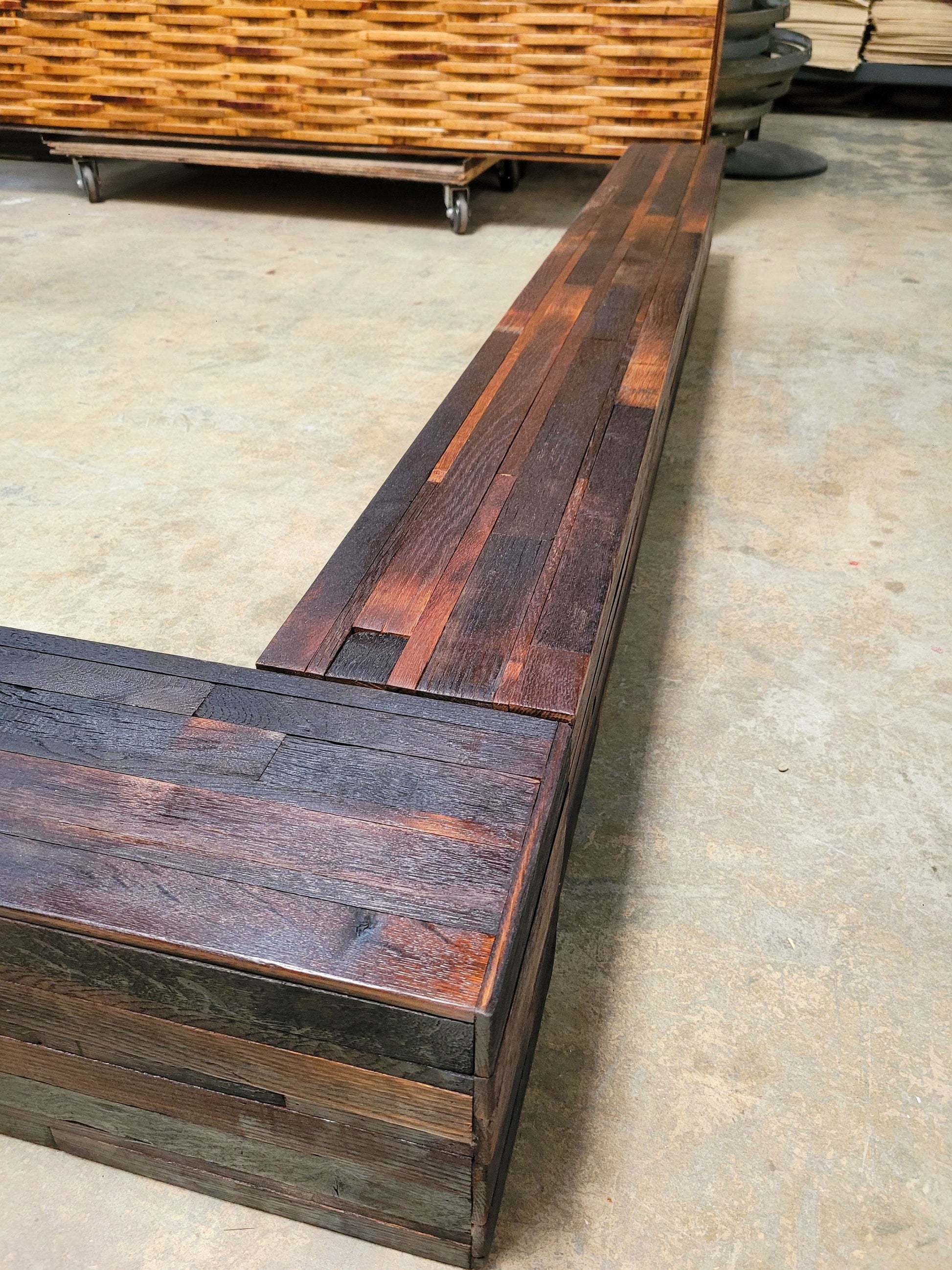 Raised Platform Wine Barrel Bed Frame - ALZATO - Made from Retired + Reclaimed French Oak Wine Barrels. 100% Recycled!