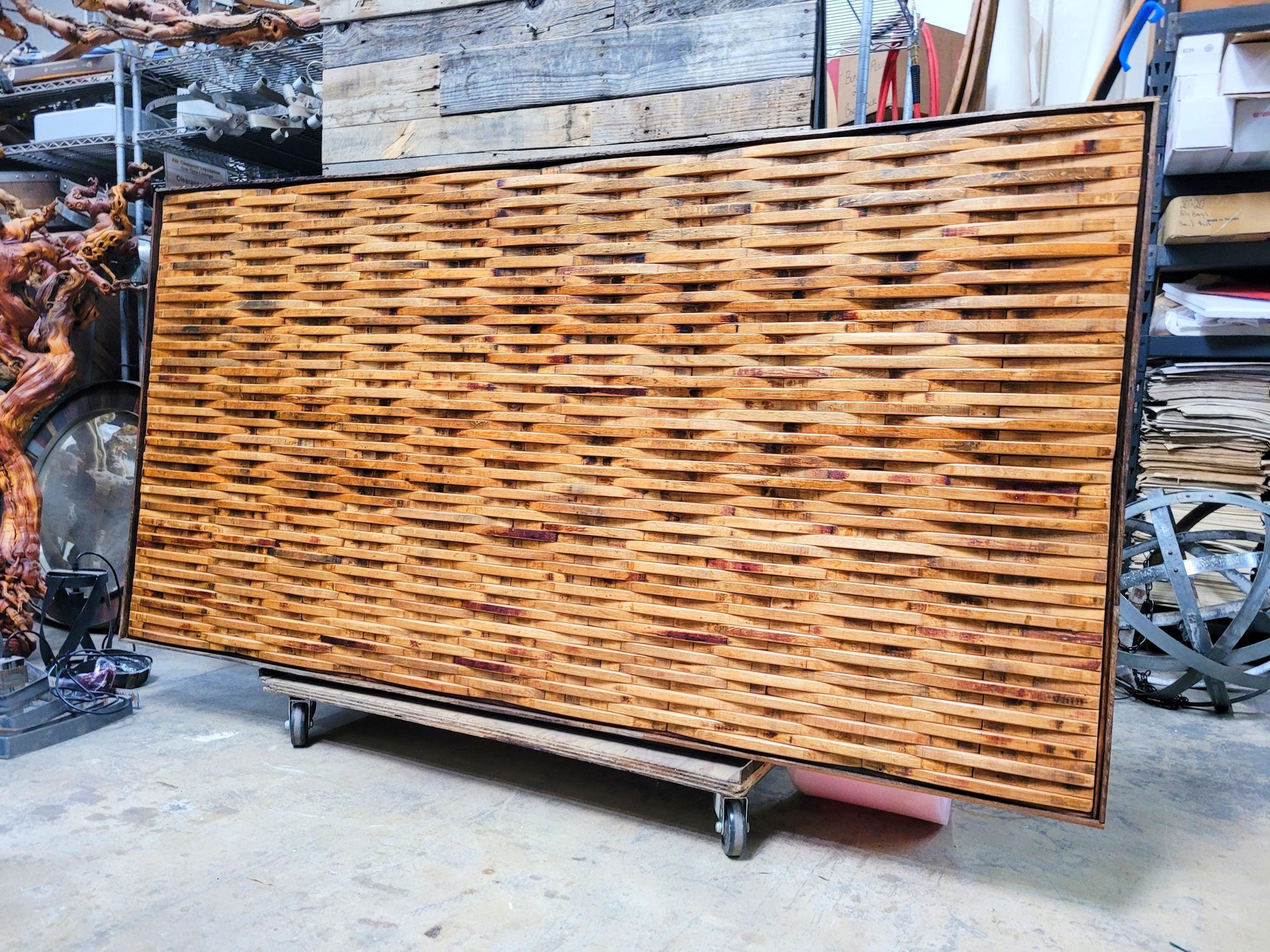 SALE King Wine Barrel Headboard - RARANGA - Made from retired CA wine barrels 100% Recycled + Ready to Ship!