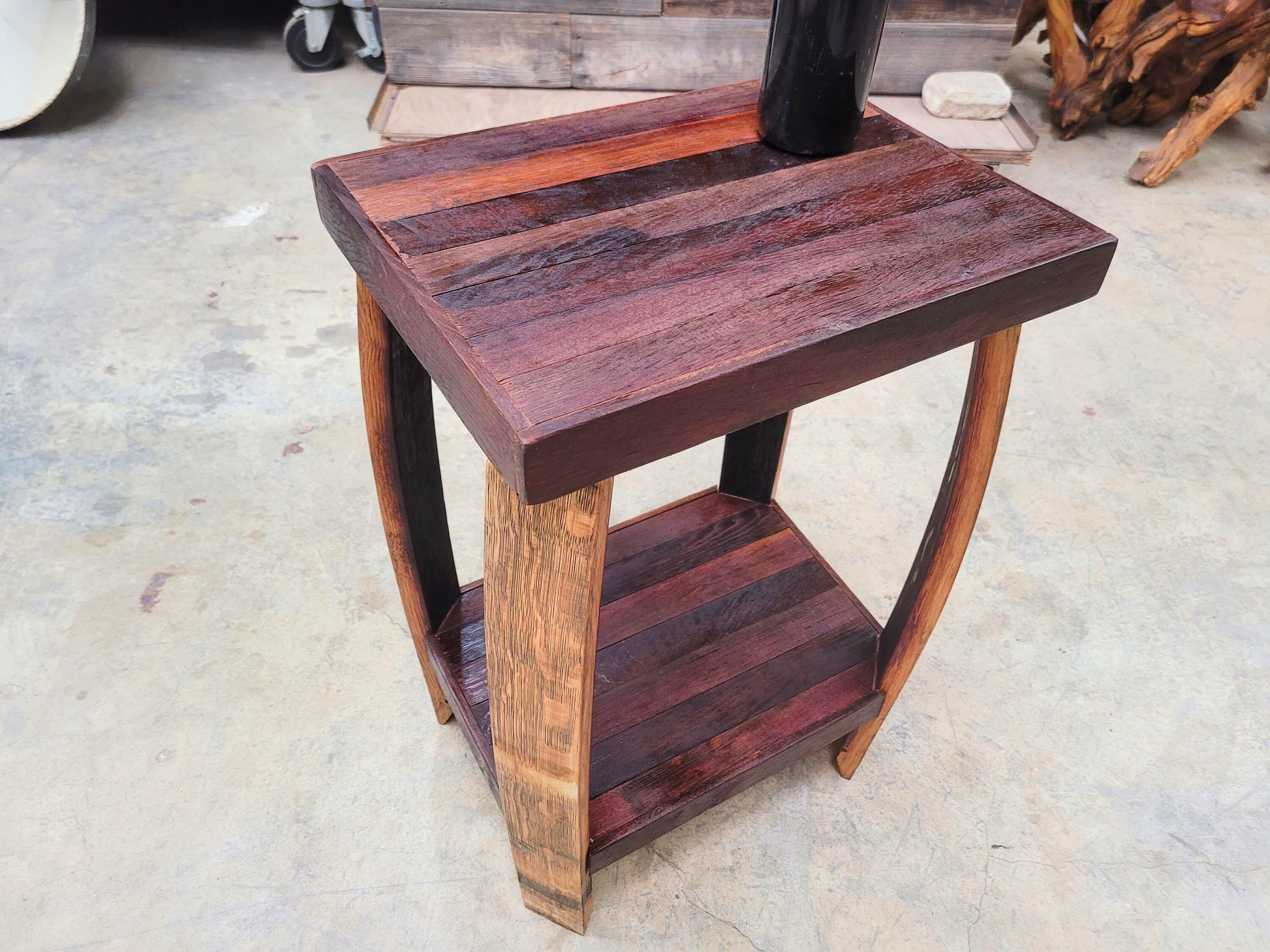 Wine Barrel Nightstand - USIKU - Made from retired California wine barrels. 100% Recycled!