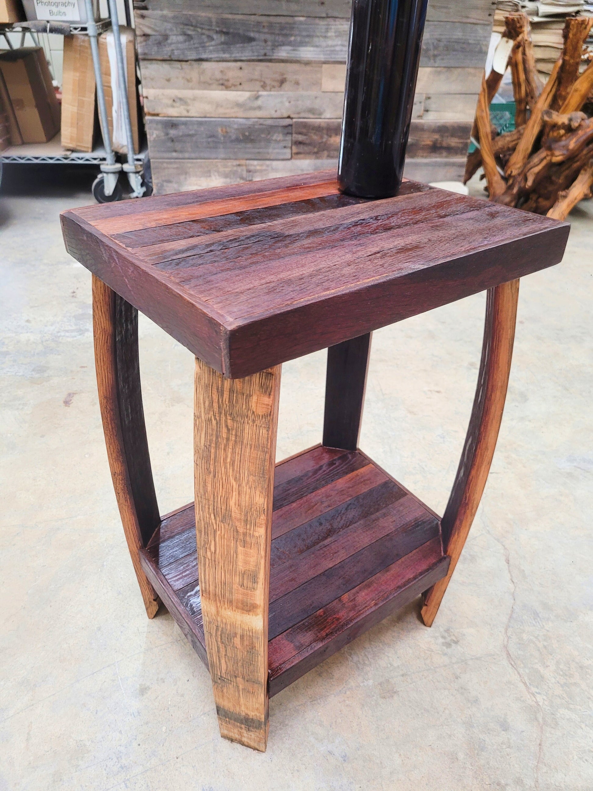 Wine Barrel Nightstand - USIKU - Made from retired California wine barrels. 100% Recycled!